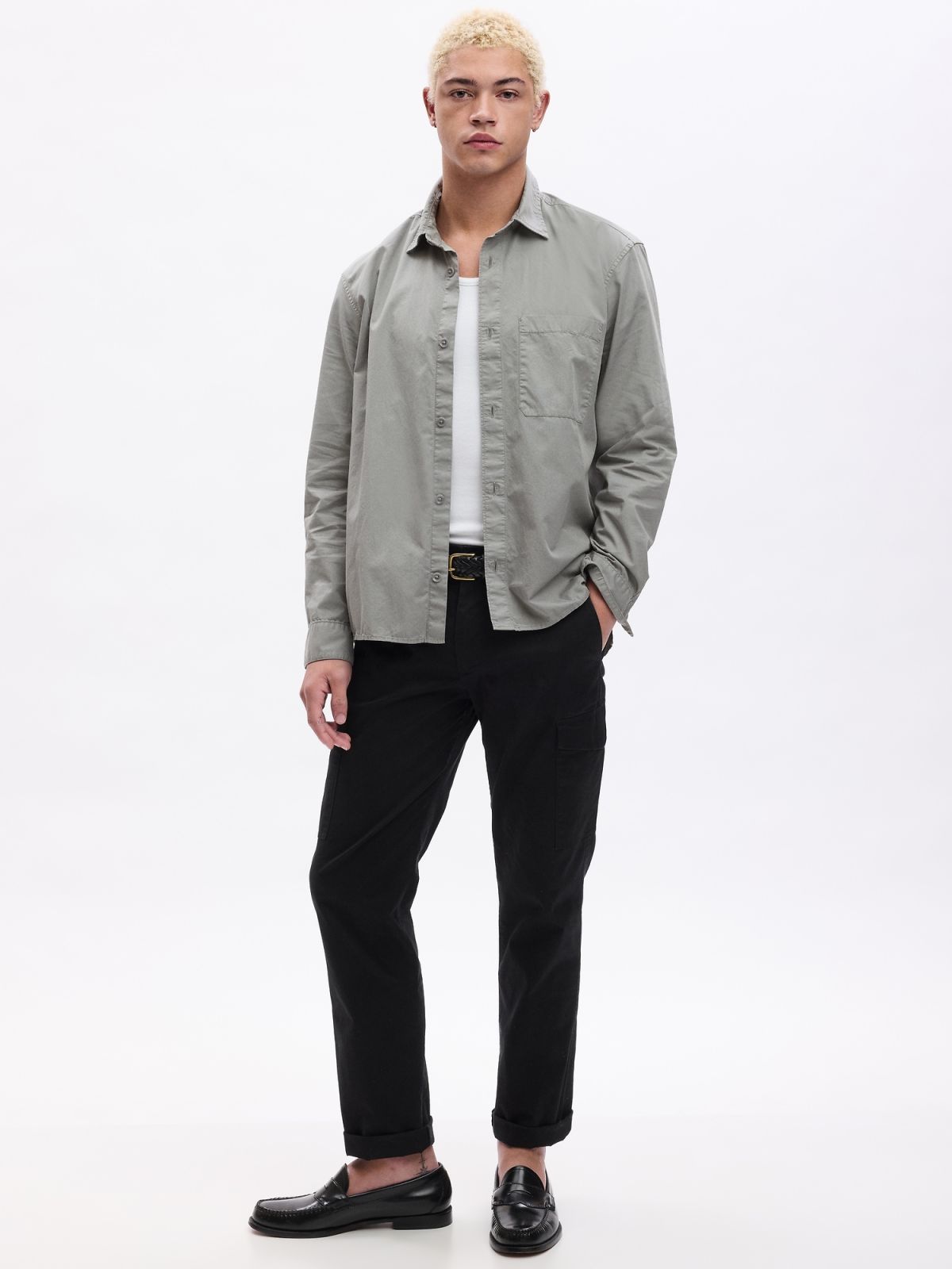 Γκρι Relaxed Twill Πουκάμισο-823528002