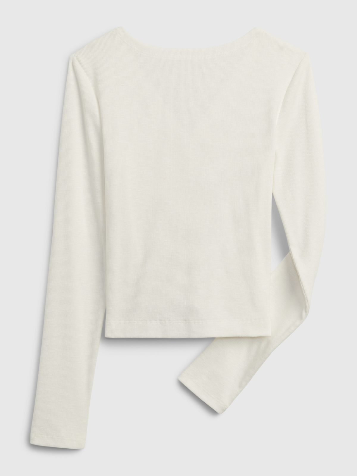 Άσπρη Παιδική Rib Ruched Μπλούζα-883138000