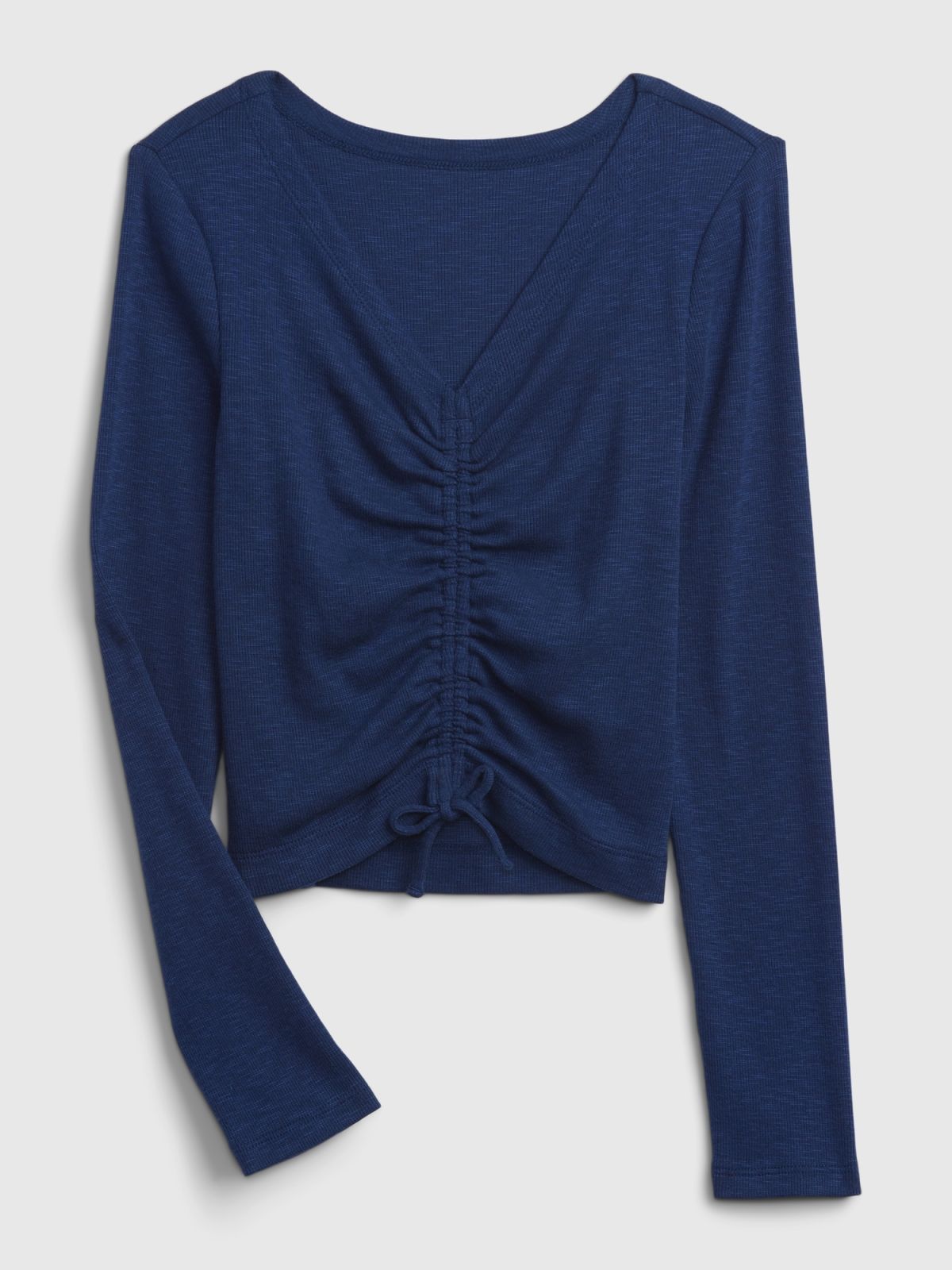 Μπλε Παιδική Rib Ruched Μπλούζα-883138003