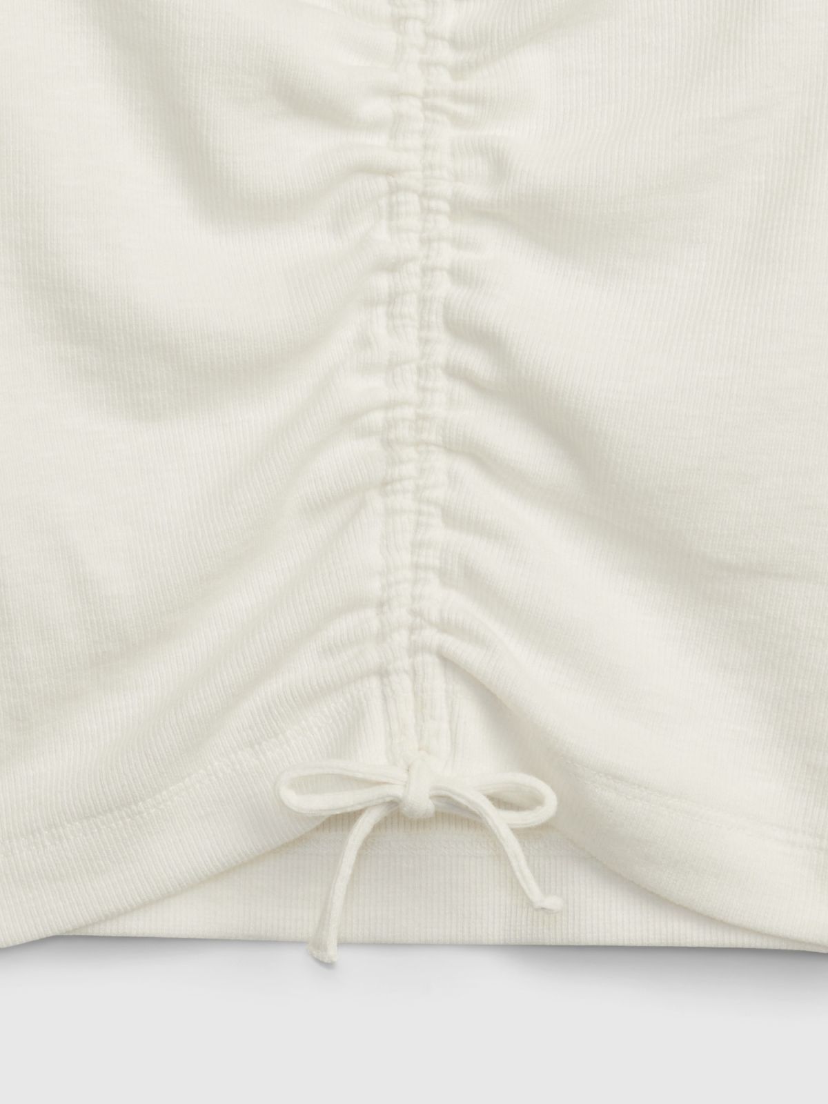 Άσπρη Παιδική Rib Ruched Μπλούζα-883138000