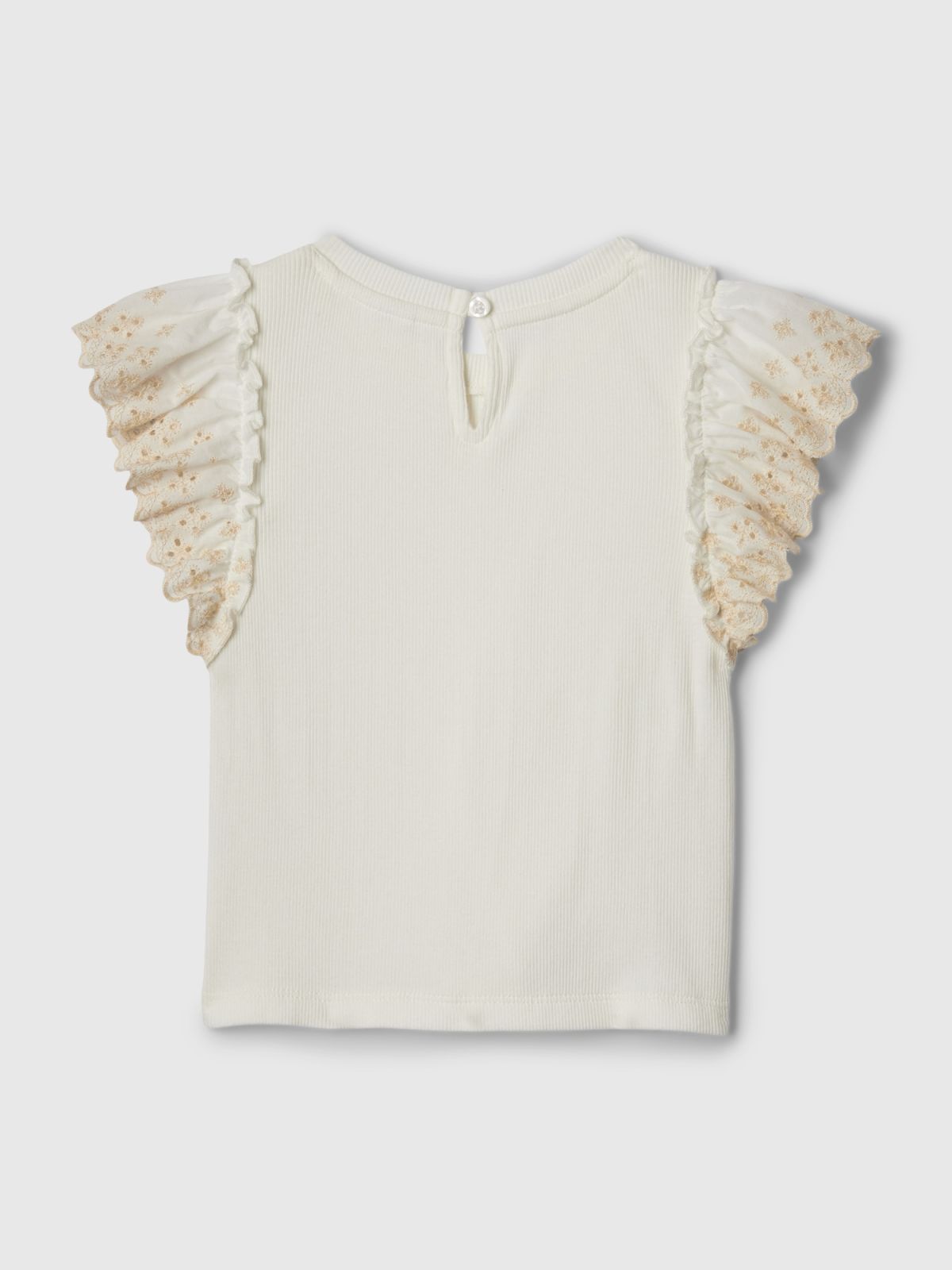 Άσπρη babyGap Eyelet Rib Μπλούζα-887033005