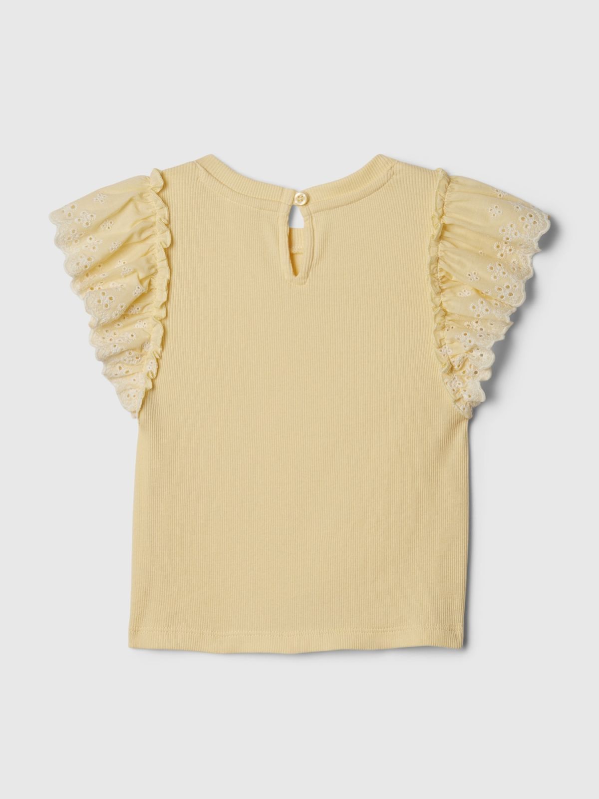 Κίτρινη babyGap Eyelet Rib Μπλούζα-887033000