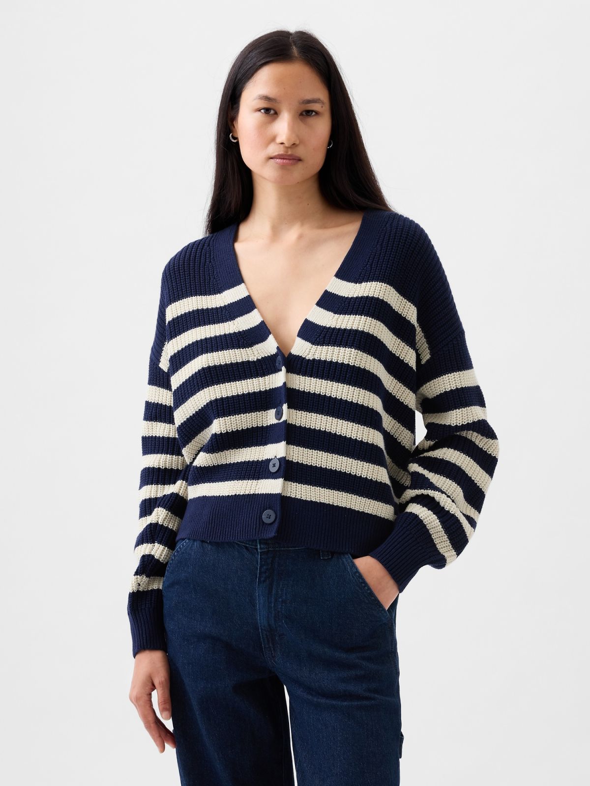 Shaker-Stitch Cardigan-592231005