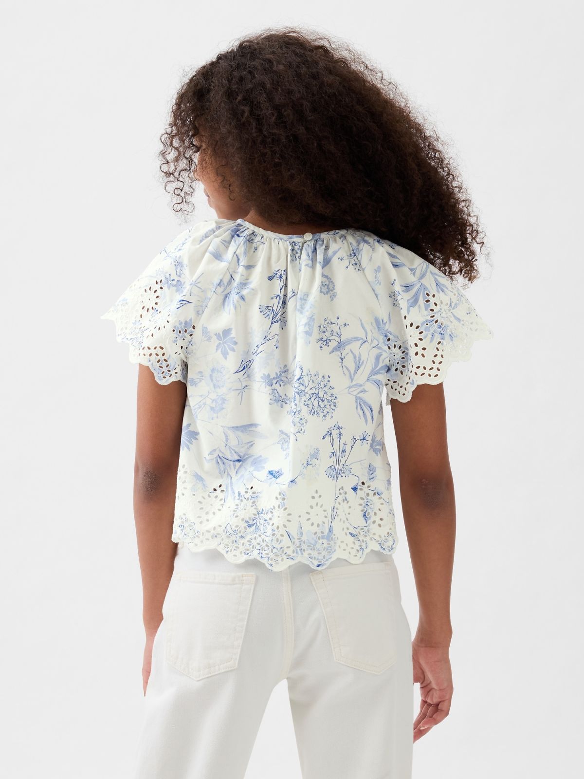 Μπλε Παιδικό Eyelet Flutter Πουκάμισο-881294000