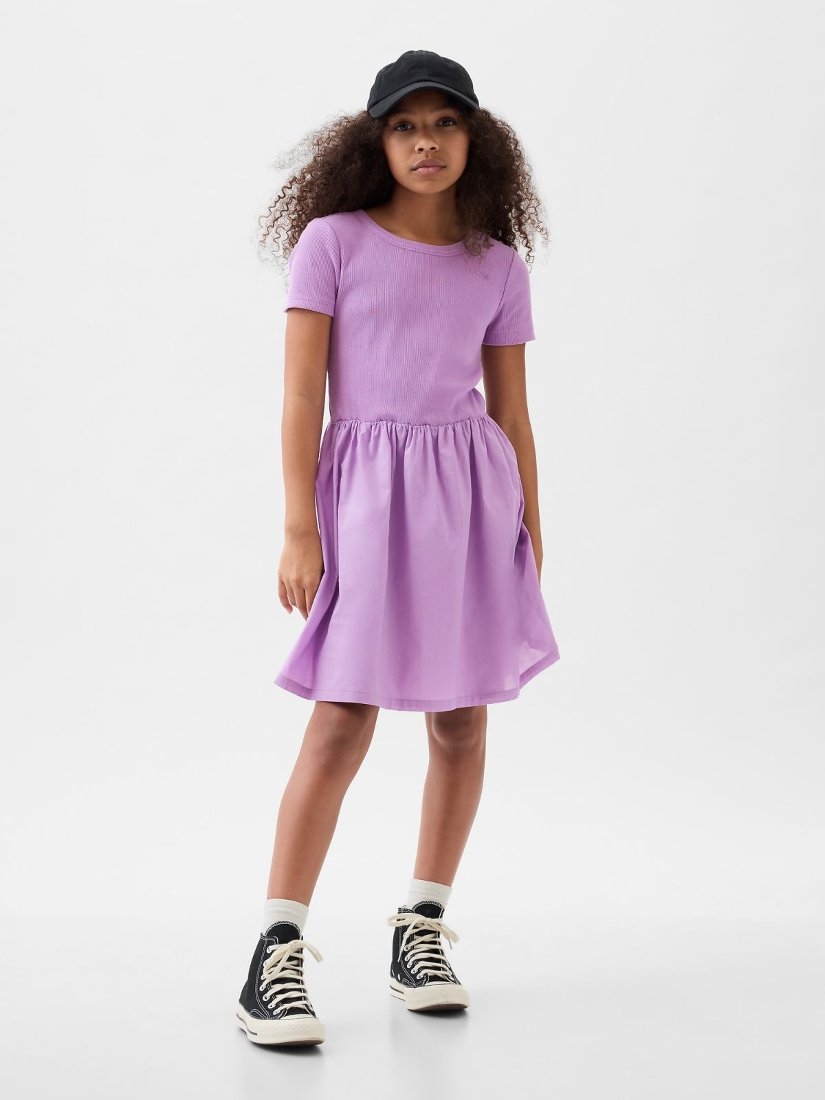 Μωβ Παιδικό Skater Φόρεμα-881436000