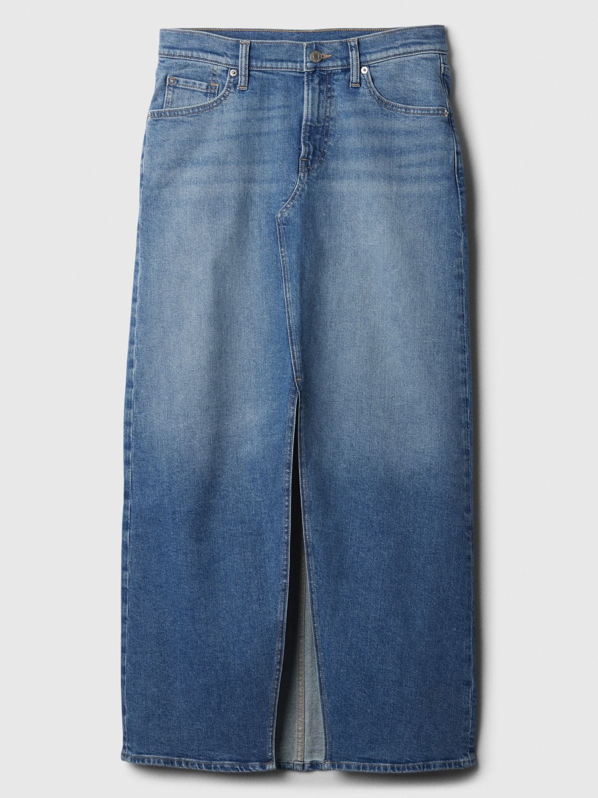 Μπλε Denim Maxi Φούστα με Washwell-878667000