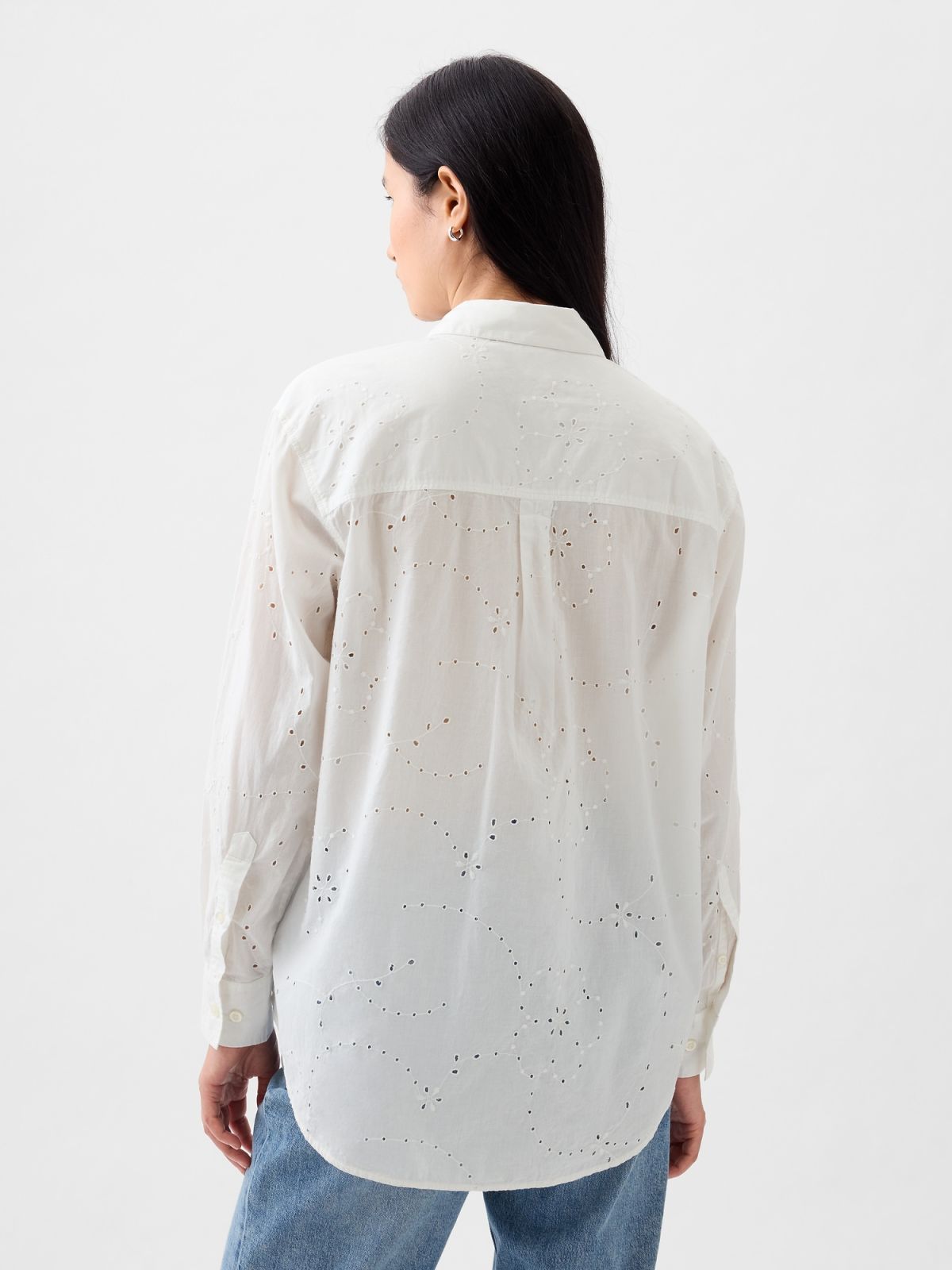 Άσπρο Eyelet Big Πουκάμισο-875979002