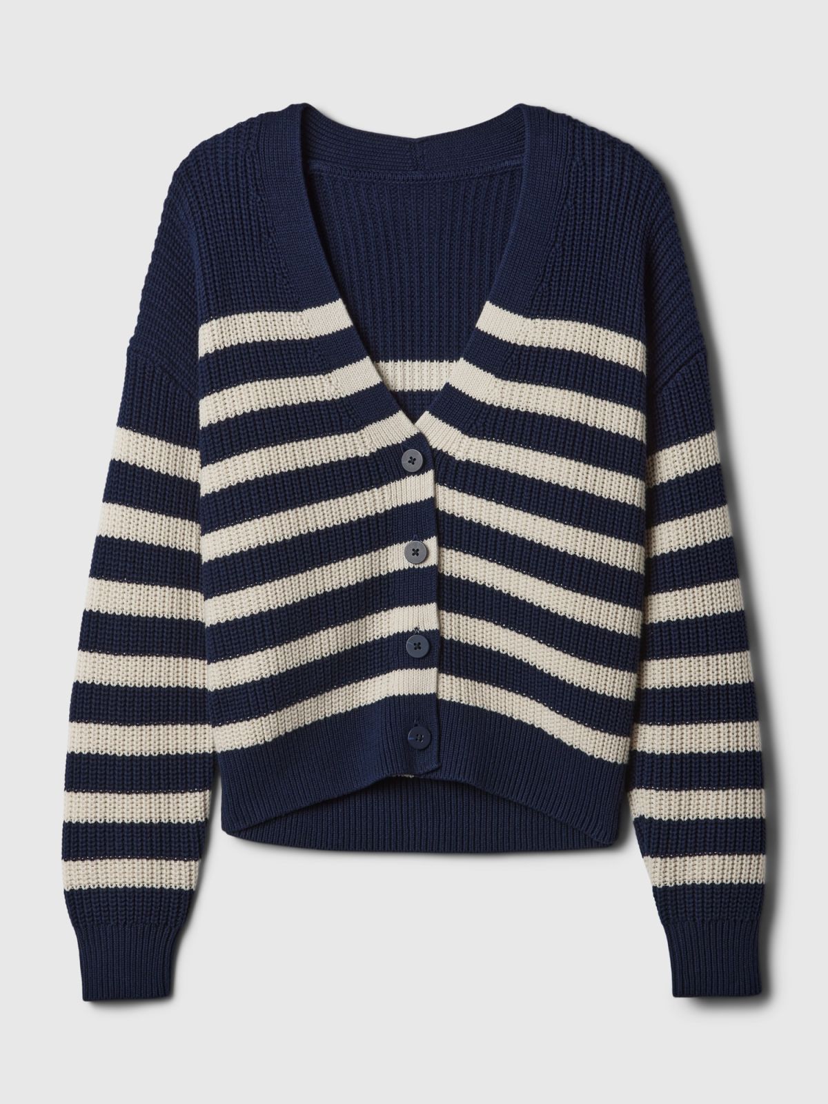 Μπλε Shaker-Stitch Ζακέτα-592231005