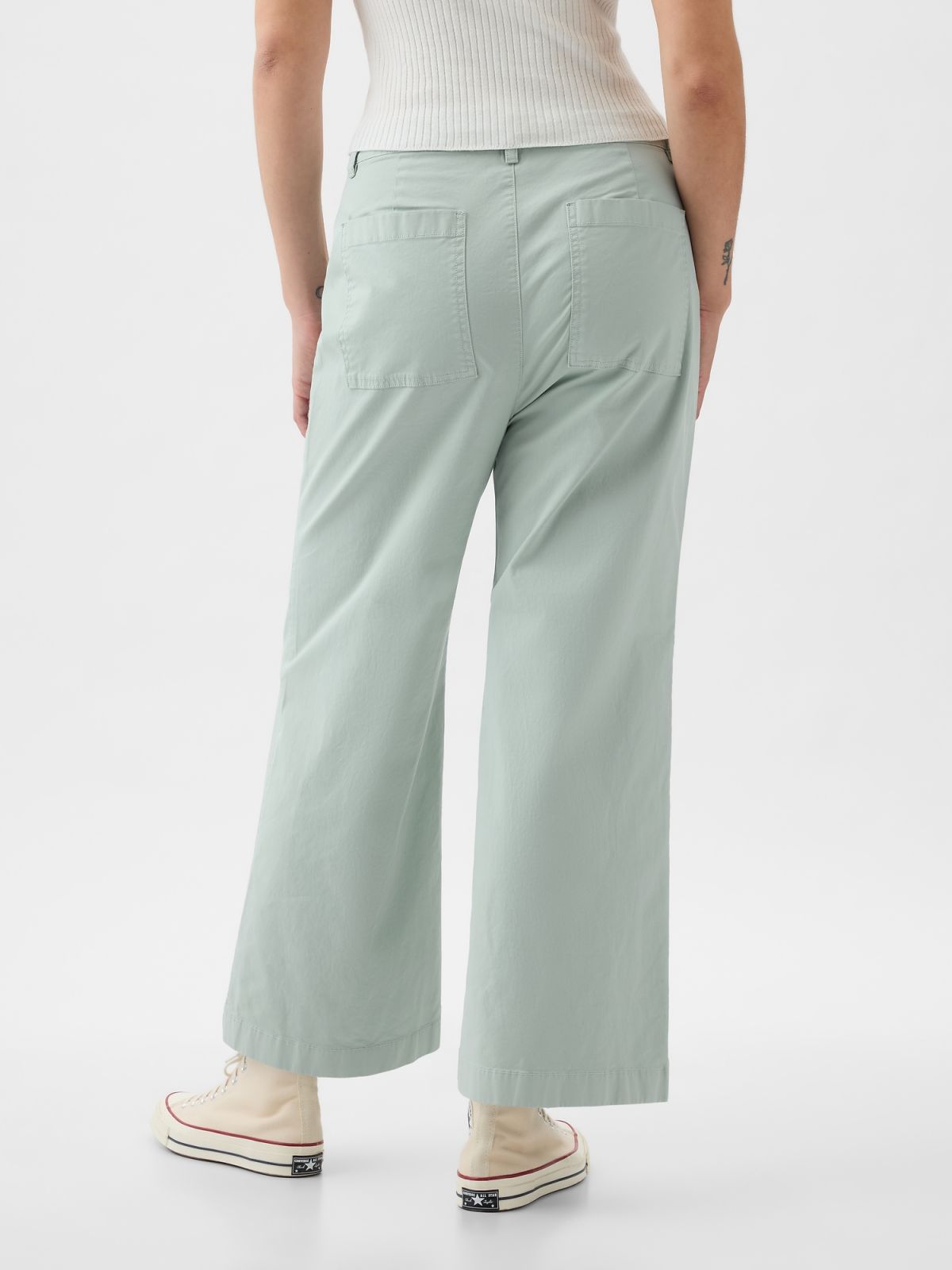 High Stride Wide-Leg Ankle Khakis Παντελόνι-873266000