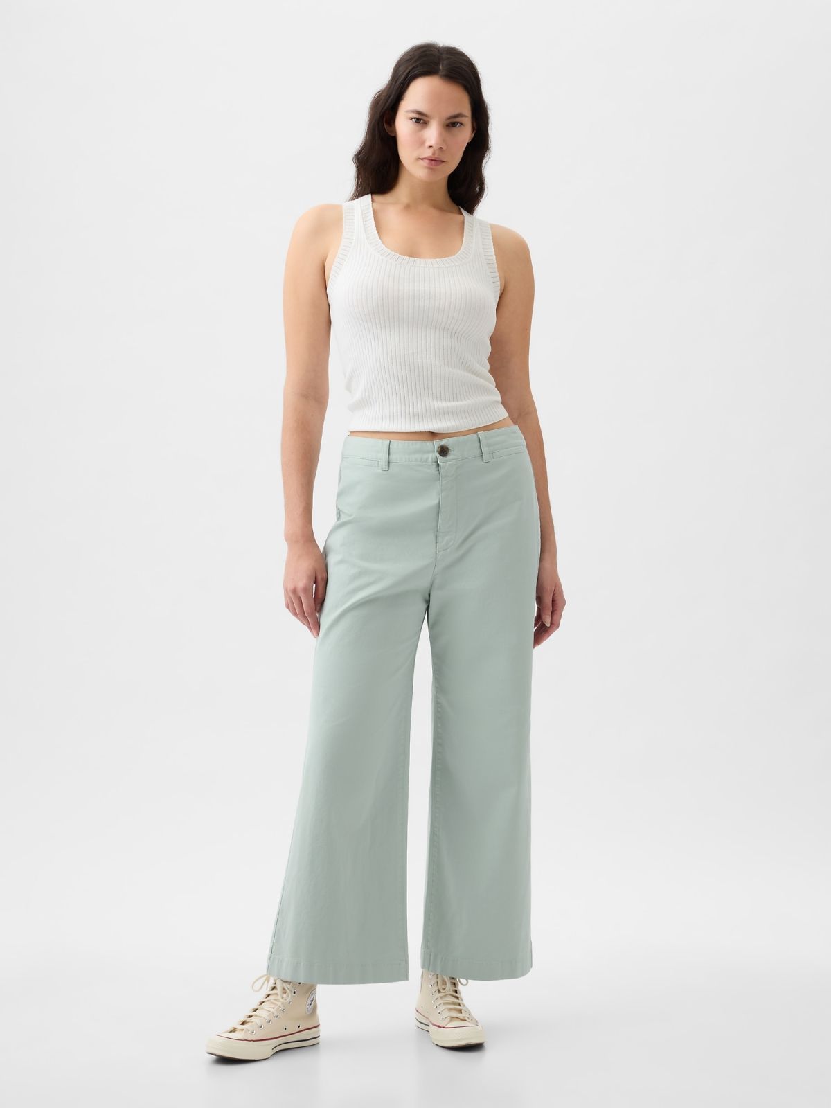 High Stride Wide-Leg Ankle Khakis Παντελόνι-873266000