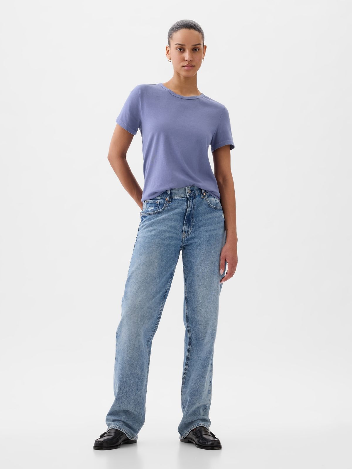 Μπλε Vintage Μπλούζα από 100% Οργανικό Βαμβάκι-795346085