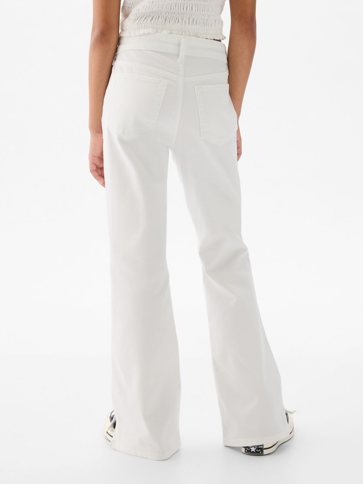 Άσπρο Παιδικό High Rise '70s Flare Jean Παντελόνι-871148000