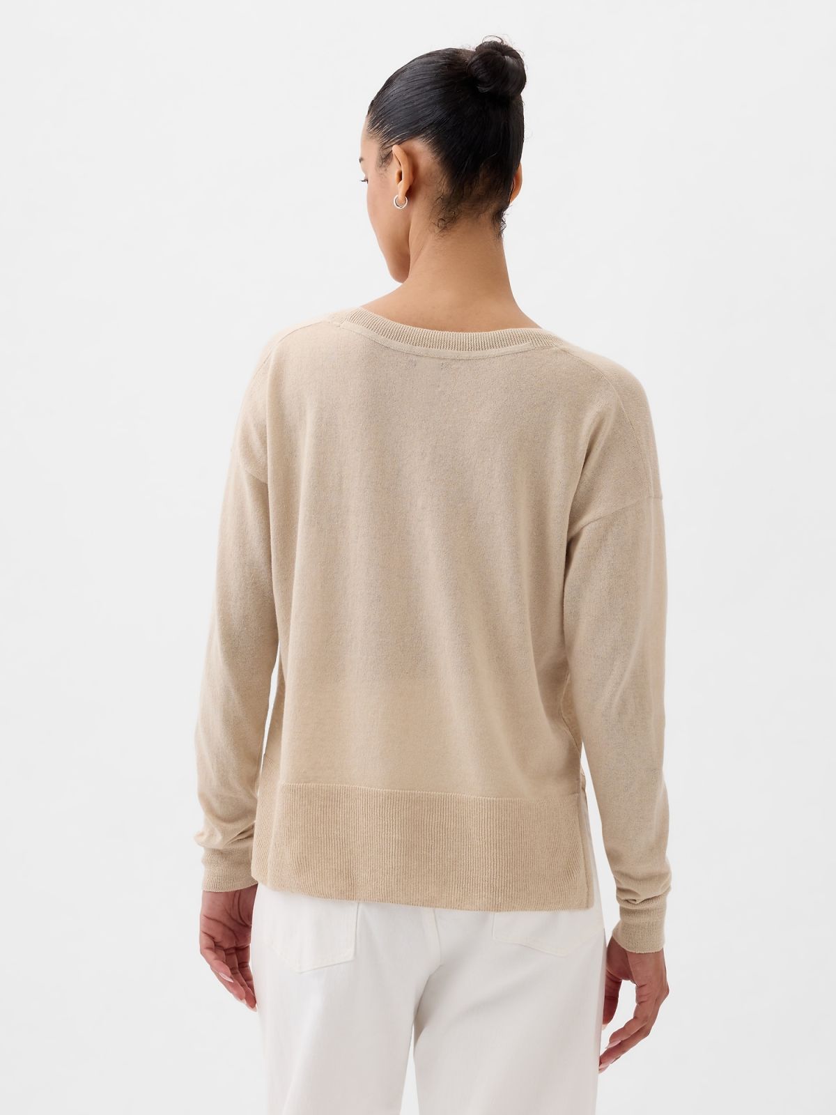24/7 Split-Hem Linen-Blend Sweater-854769002