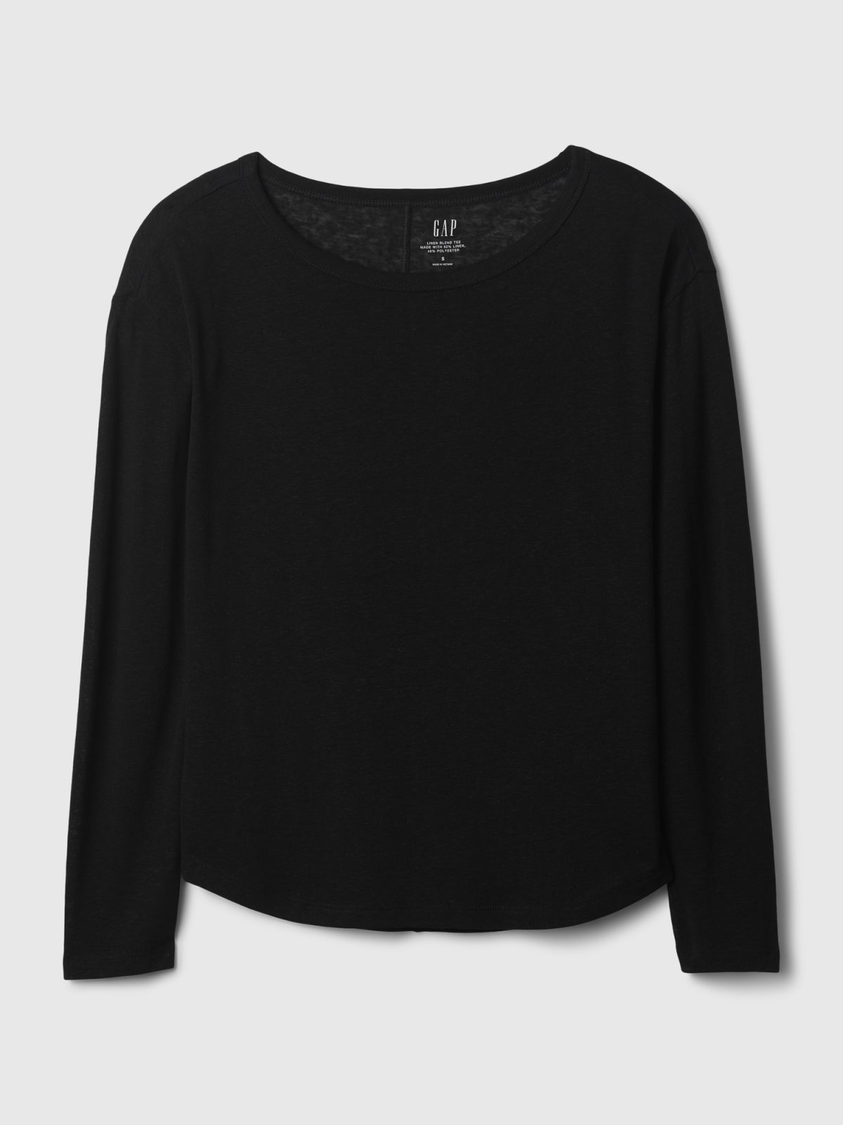 Μαύρη Linen-Blend Boatneck Μπλούζα-878218001