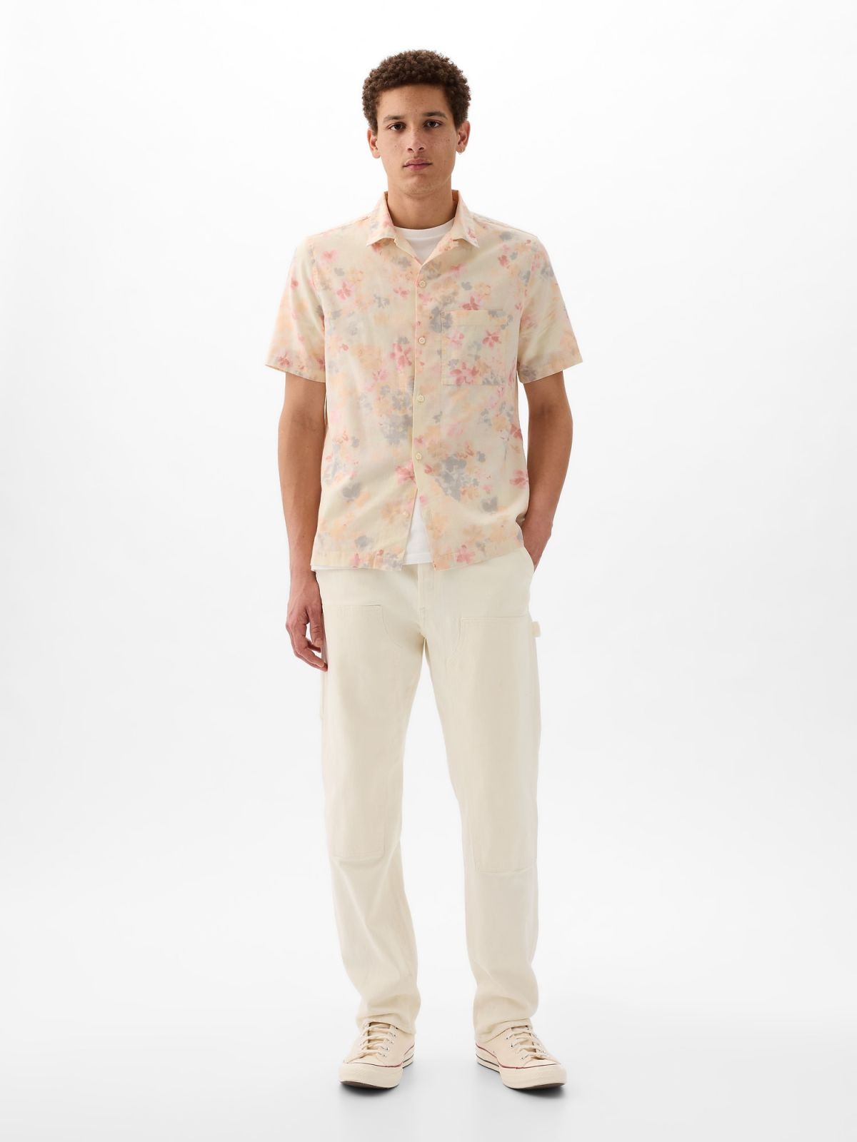 Ροζ Linen-Cotton Πουκάμισο-855348008