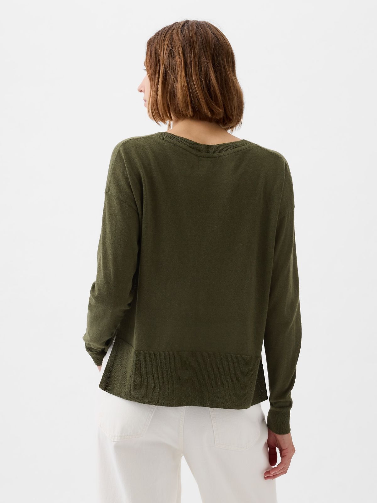 24/7 Split-Hem Linen-Blend Sweater-854769003