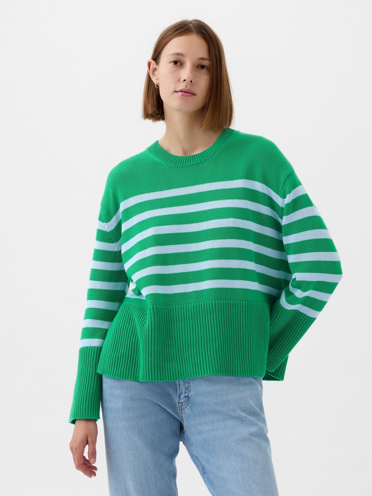 24/7 Split-Hem Stripe Sweater-831232003