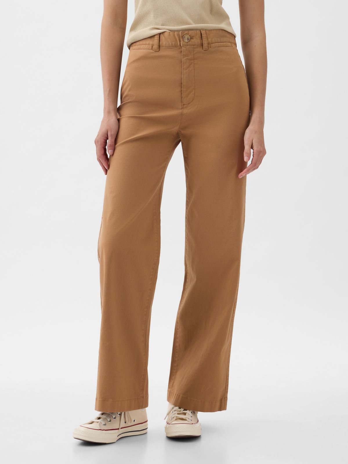 High Stride Wide-Leg Ankle Khakis-873266002