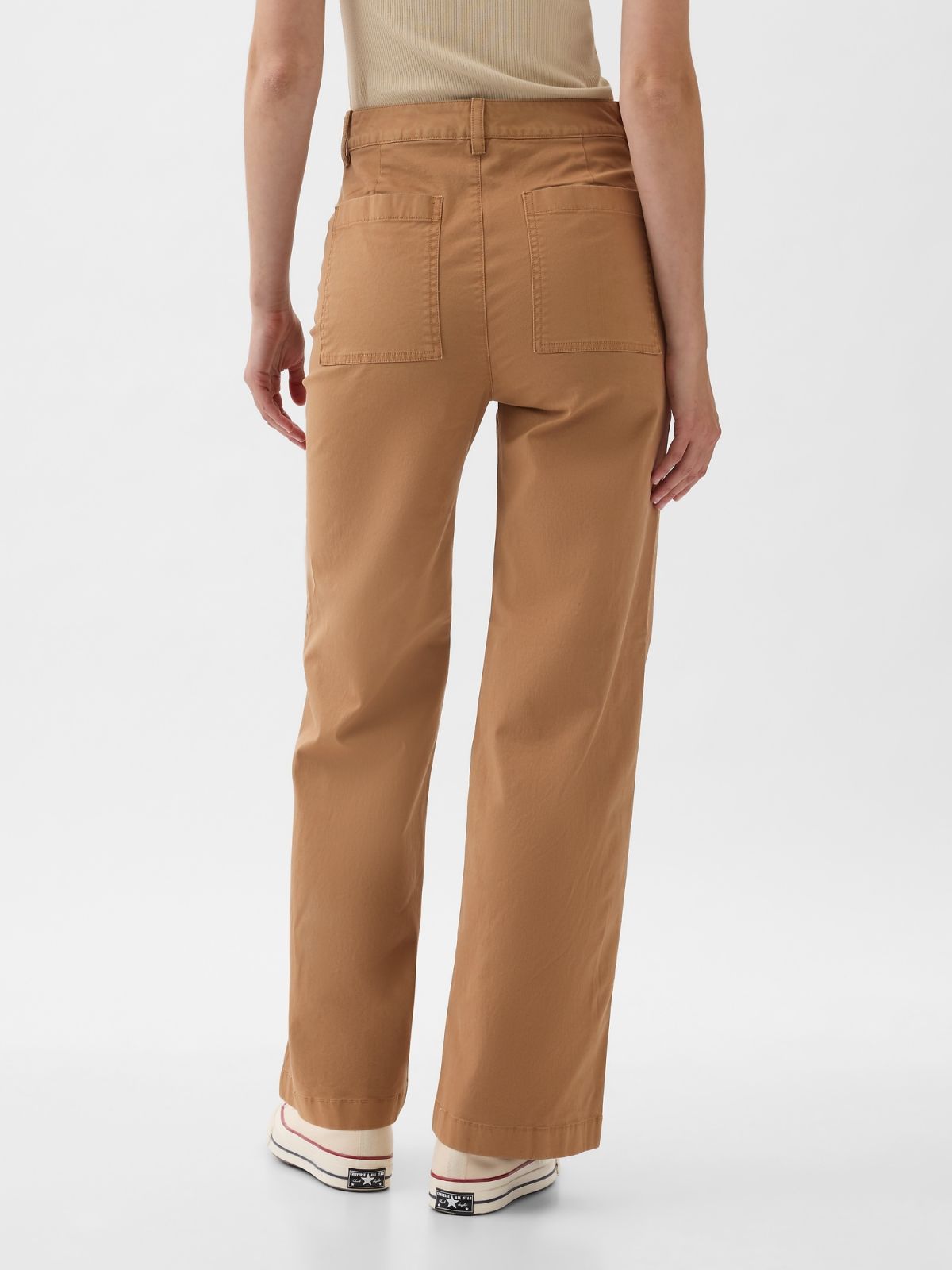 Καφέ High Stride Wide-Leg Ankle Khakis Παντελόνι-873266002