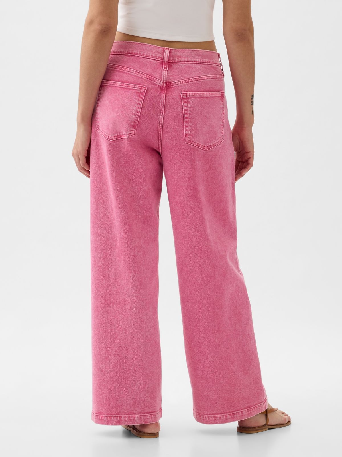 Ροζ High Rise Stride Wide-Leg Ankle Jean Παντελόνι-873364000