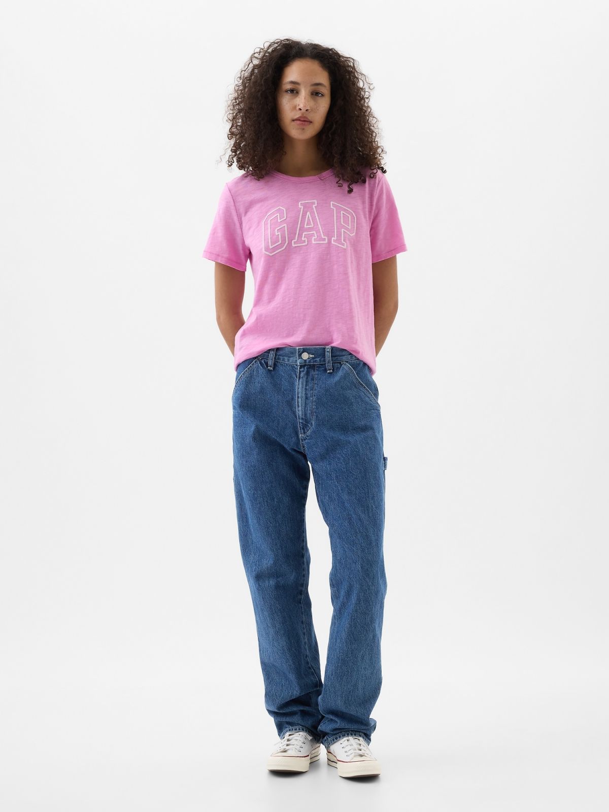 Ροζ Οργανικό Βαμβάκι Gap Arch Logo Μπλούζα-871344003
