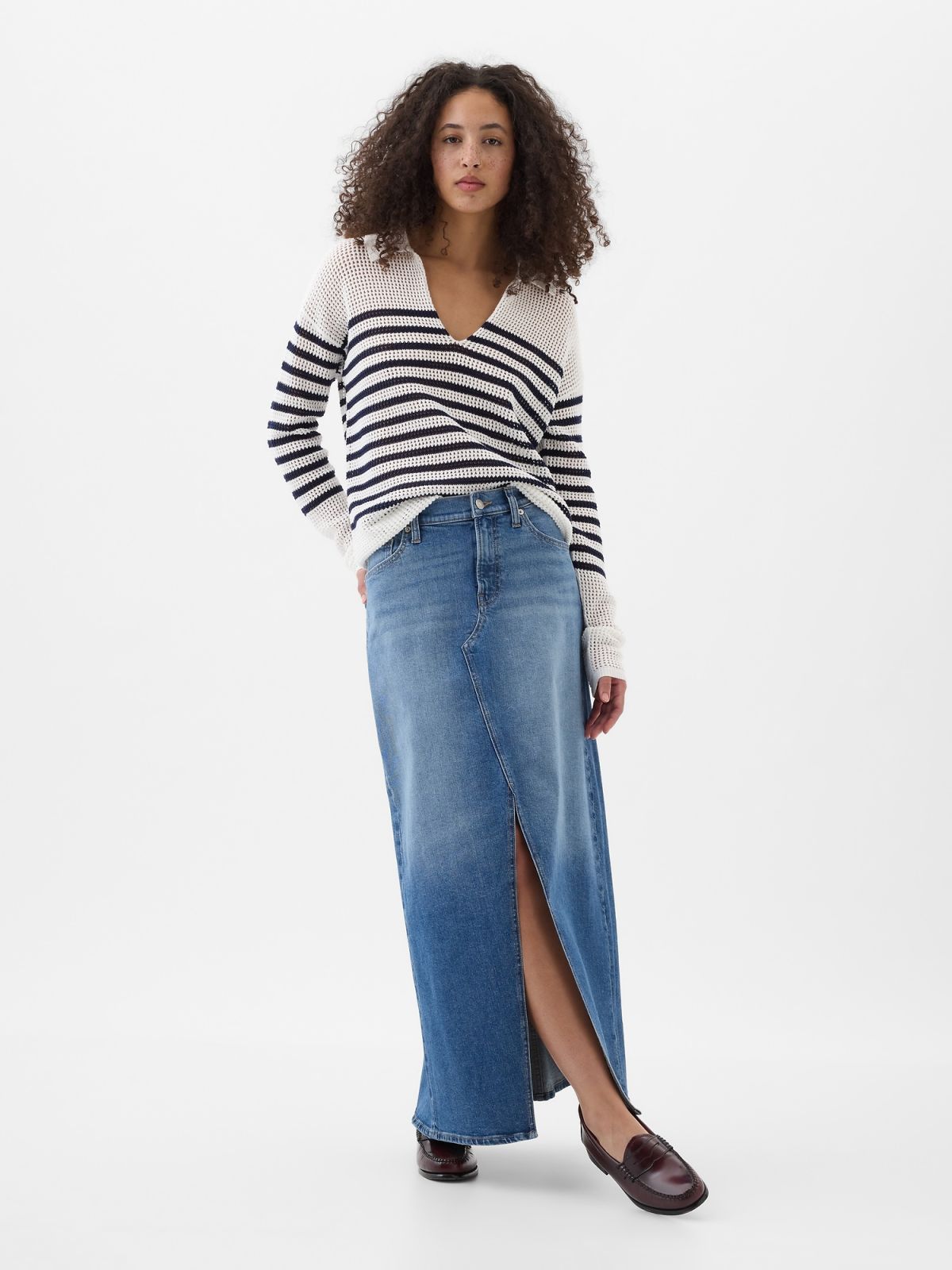 Μπλε Denim Maxi Φούστα με Washwell-878667000