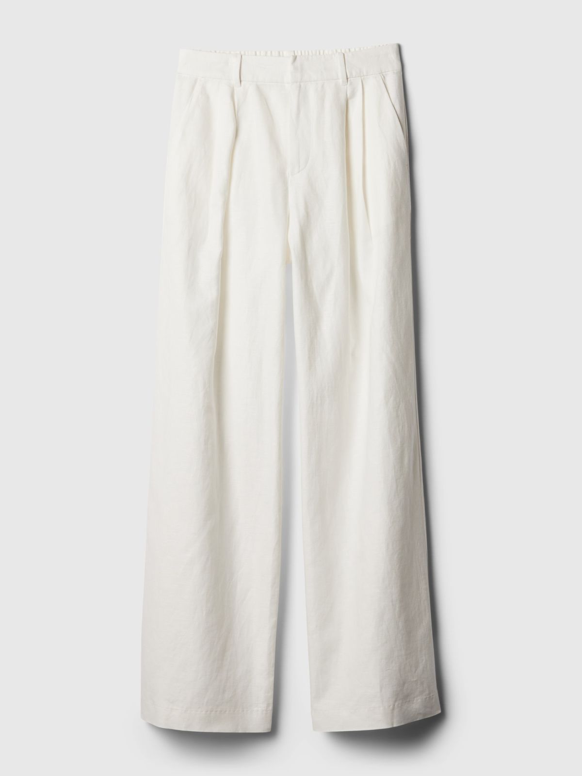 Άσπρο 365 High Rise Linen-Cotton Παντελόνι-855962004