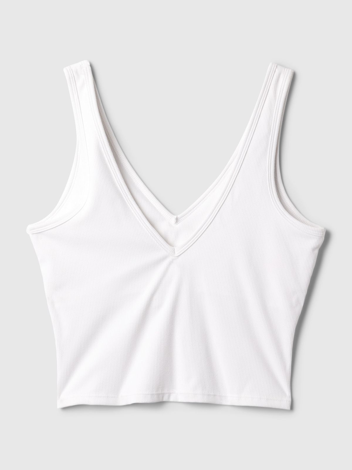Άσπρο GapFit Studio Rib V-Neck Brami-870550002
