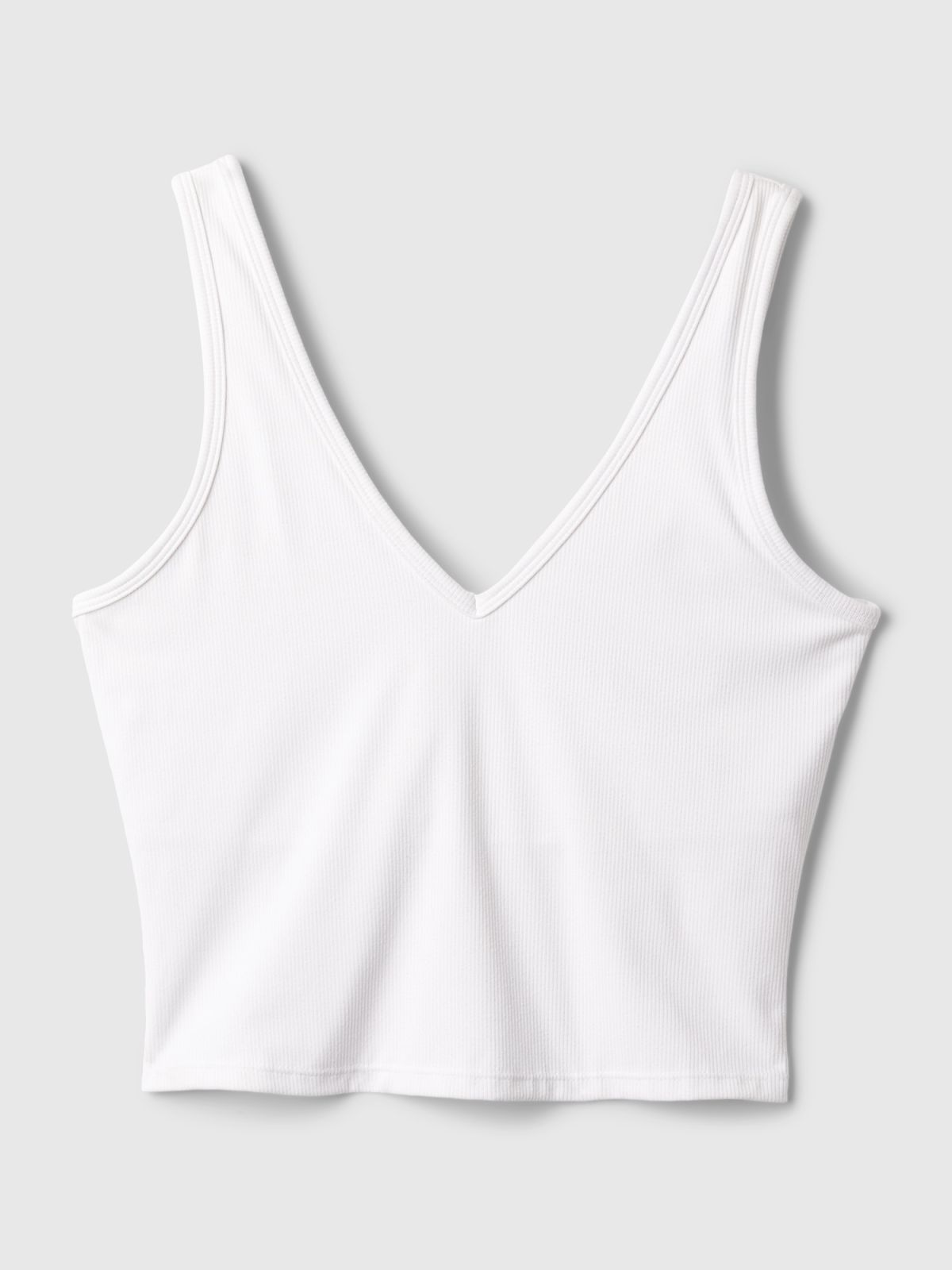 Άσπρο GapFit Studio Rib V-Neck Brami-870550002