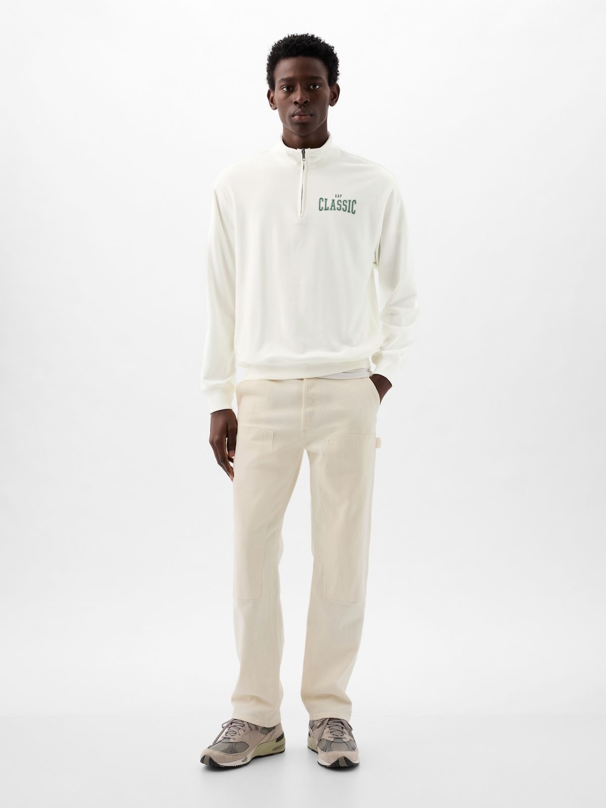 Άσπρο Gap Logo Pullover Φούτερ-856267002