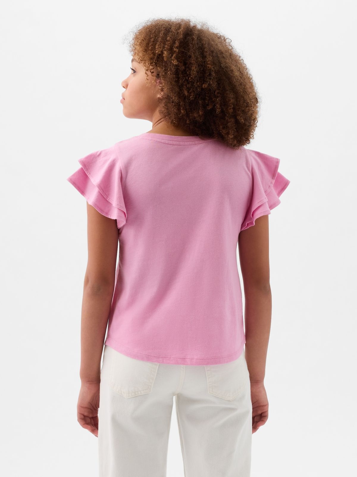 Ροζ Παιδική Flutter Sleeve Logo Μπλούζα-883254000