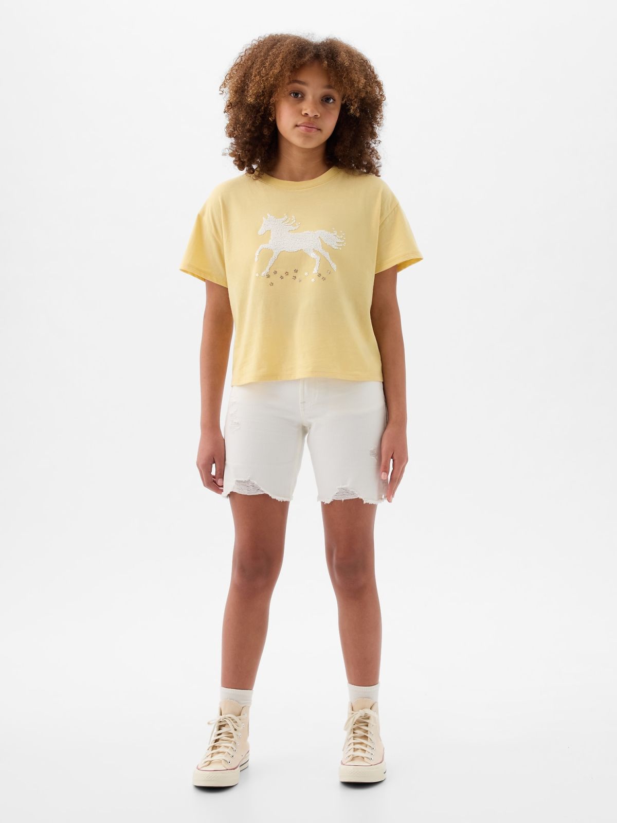 Κίτρινη Παιδική Flippy-Sequin Graphic Μπλούζα-882916001