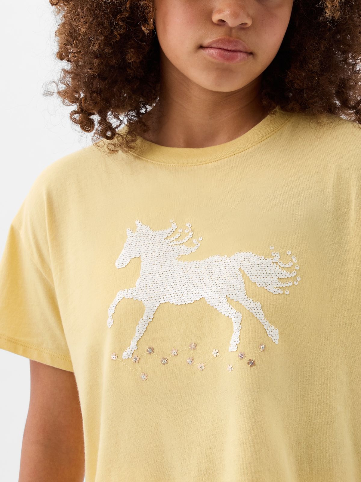 Κίτρινη Παιδική Flippy-Sequin Graphic Μπλούζα-882916001