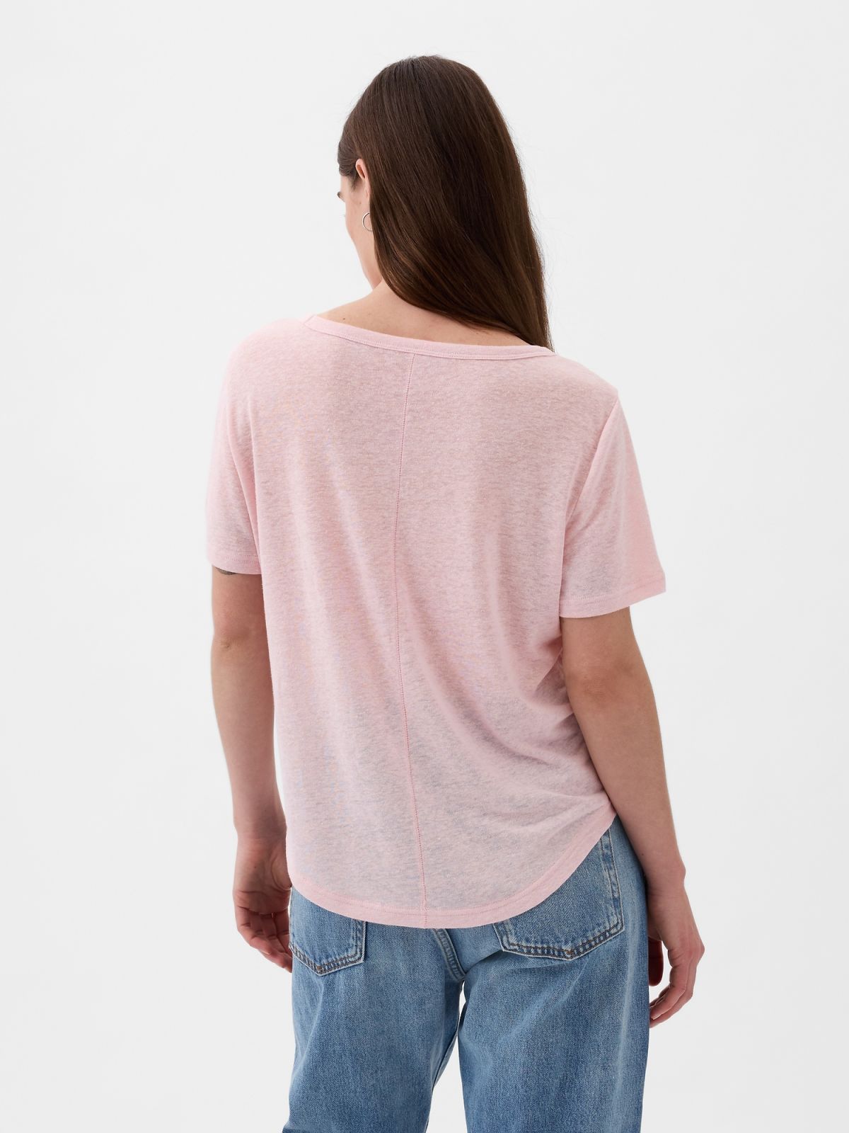 Ροζ Linen-Blend Μπλούζα-878230001