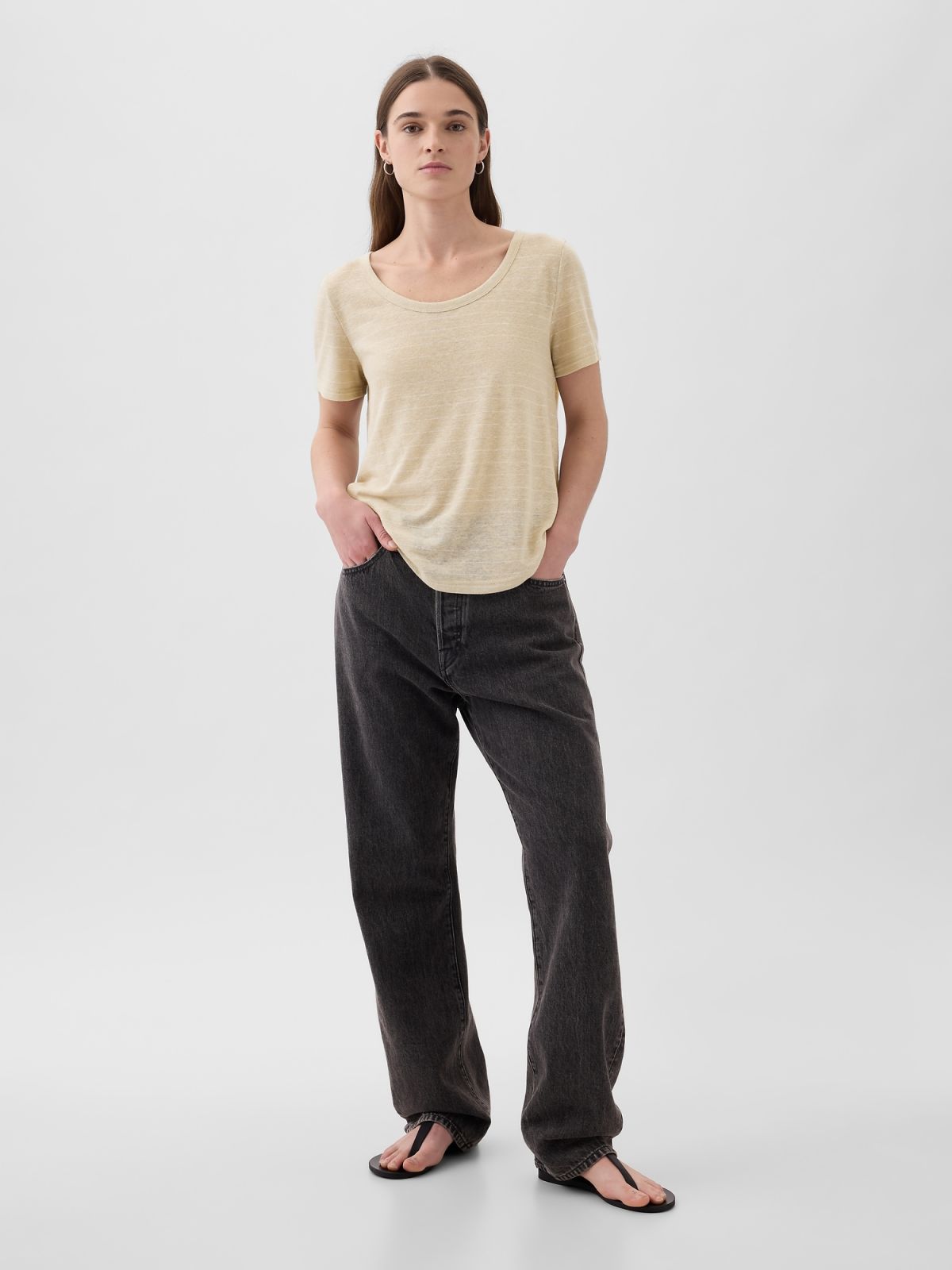 Μπεζ Linen-Blend Μπλούζα-878230000