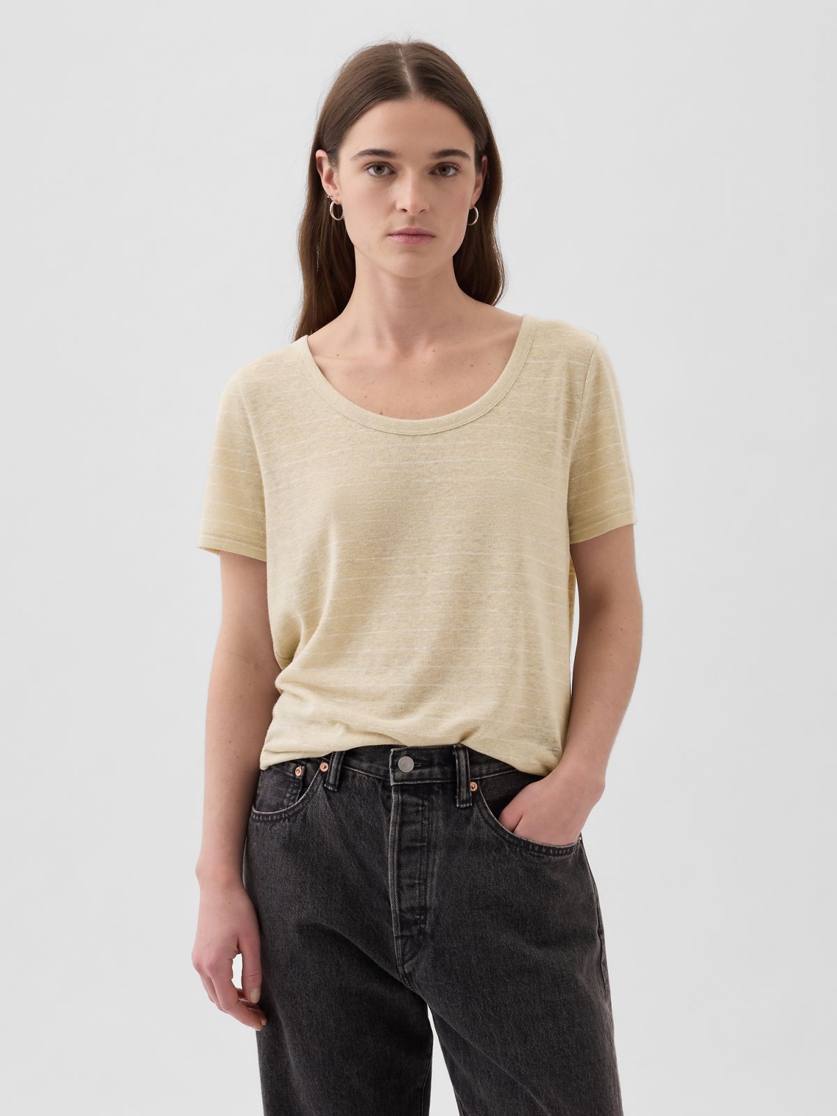 Μπεζ Linen-Blend Μπλούζα-878230000