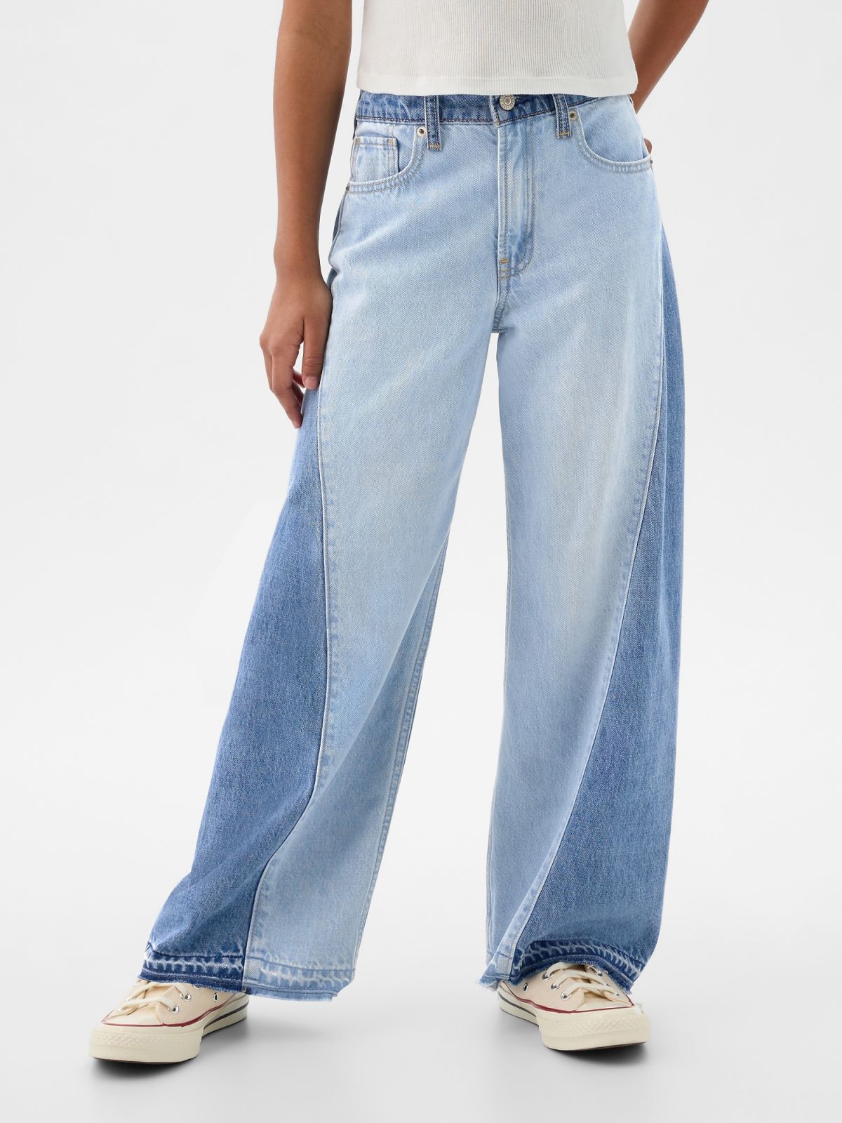 Kids Low Rise Stride Wide-Leg Jeans-879846000