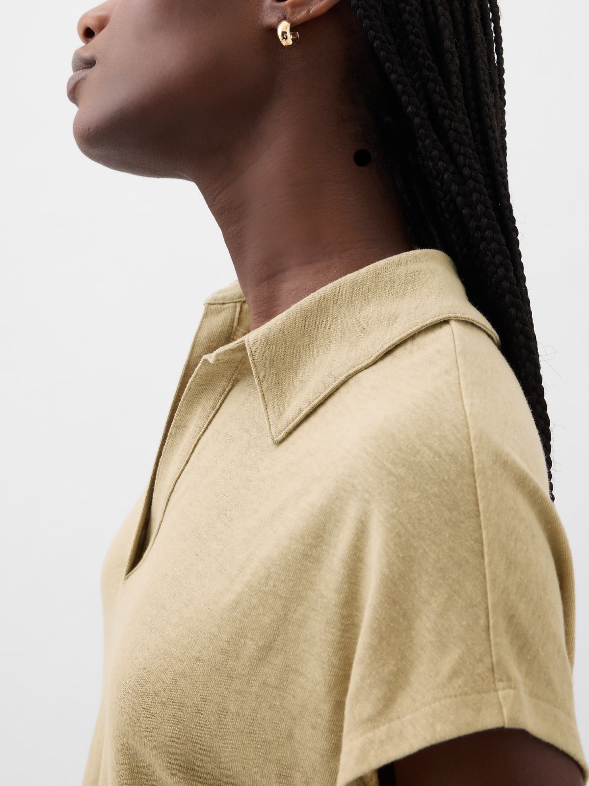 Μπεζ Λινή-Μίξη Polo Μπλούζα-878235003