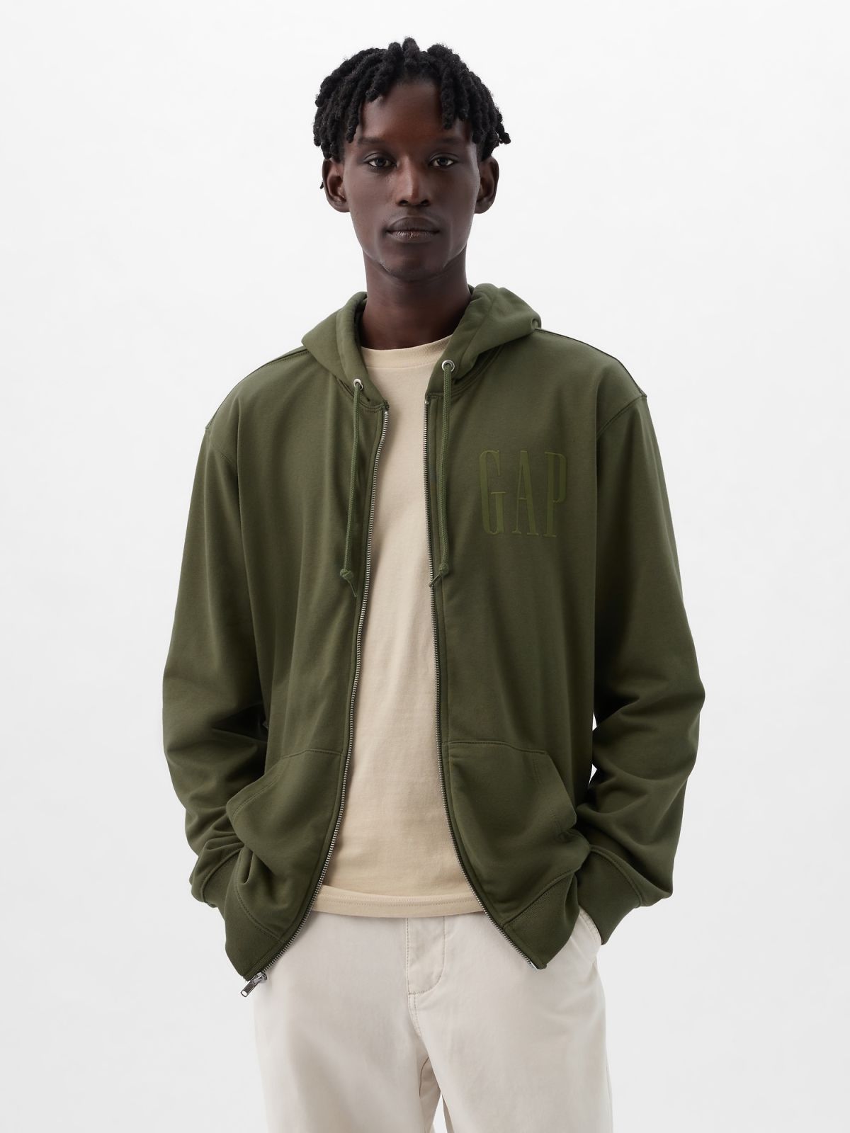 Πράσινο Gap Logo Full-Zip Hoodie-856271002
