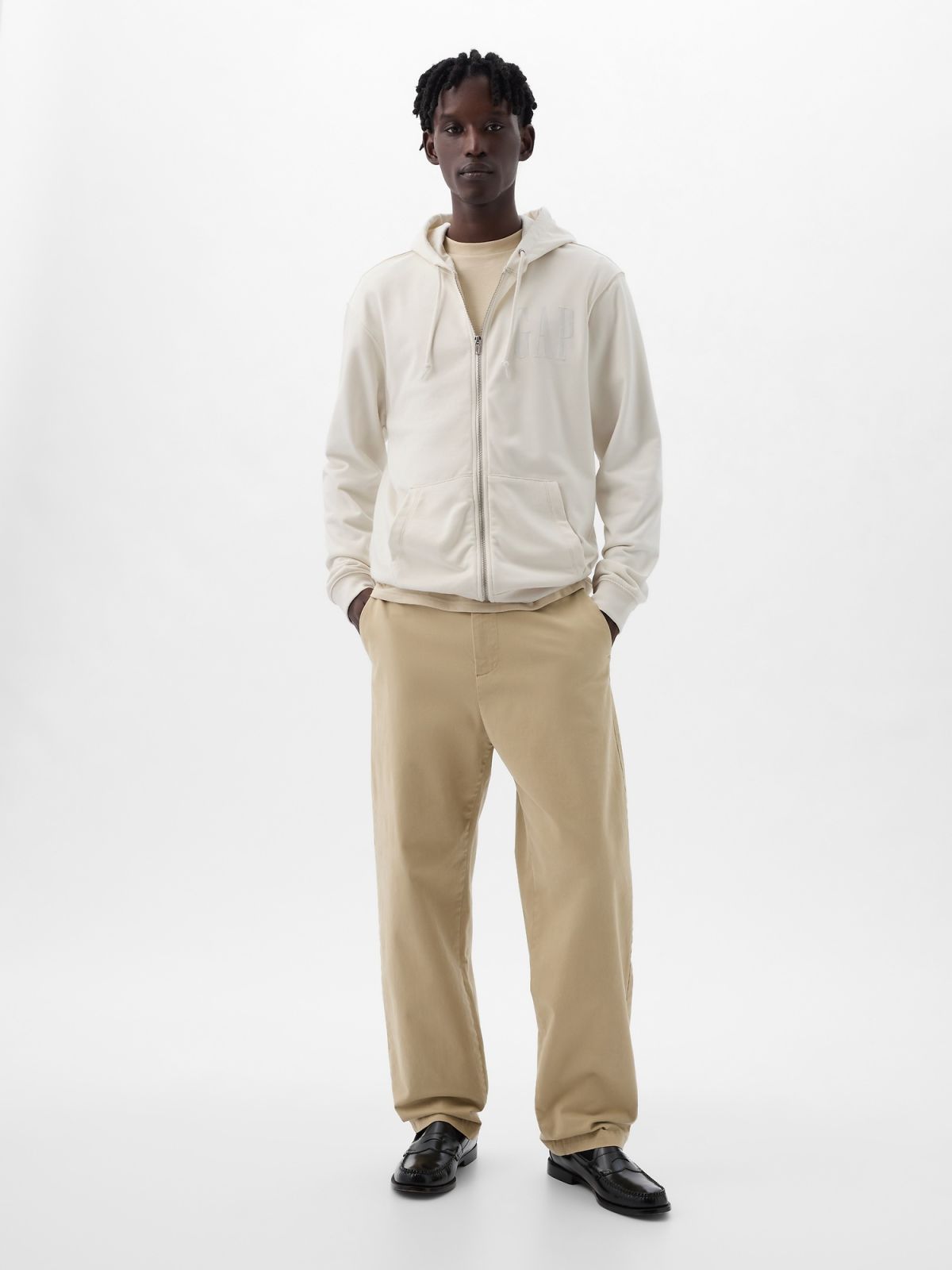 Μπεζ Gap Logo Full-Zip Hoodie-856271001