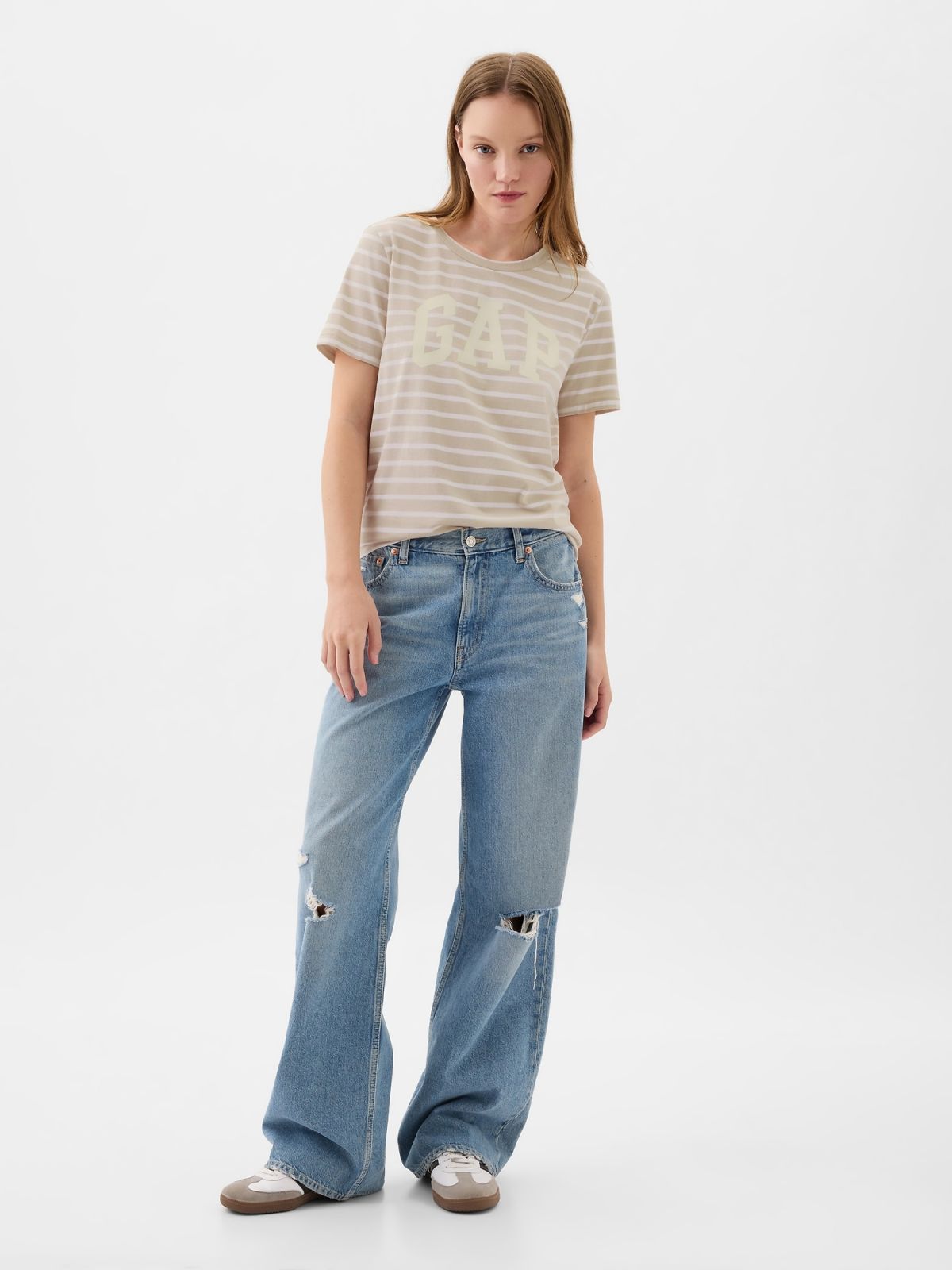 Μπεζ Organic Cotton Gap Arch Logo Μπλούζα-871061001