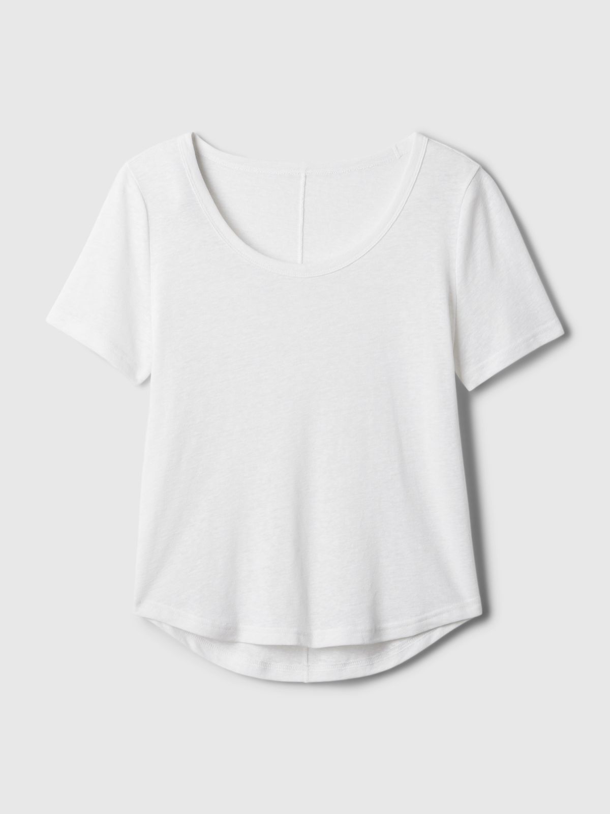 Άσπρη Linen-Blend Μπλούζα-878230007