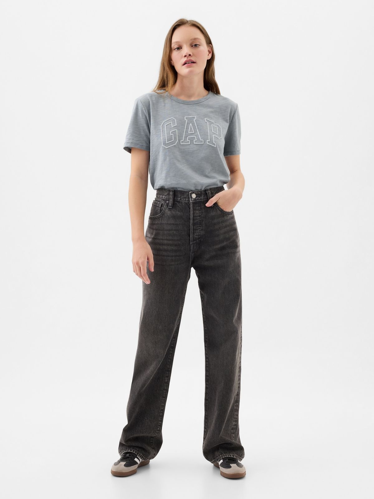 Γκρι Organic Cotton Gap Arch Logo Μπλούζα-871344000