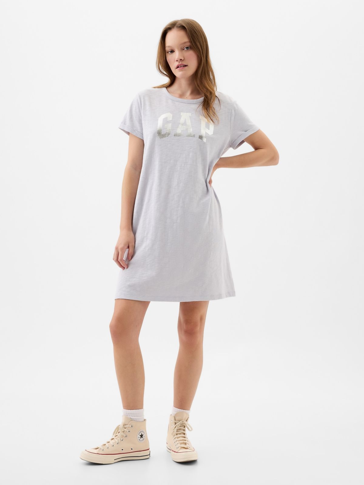 Γκρι Relaxed Gap Logo T-Shirt Φόρεμα-885593002