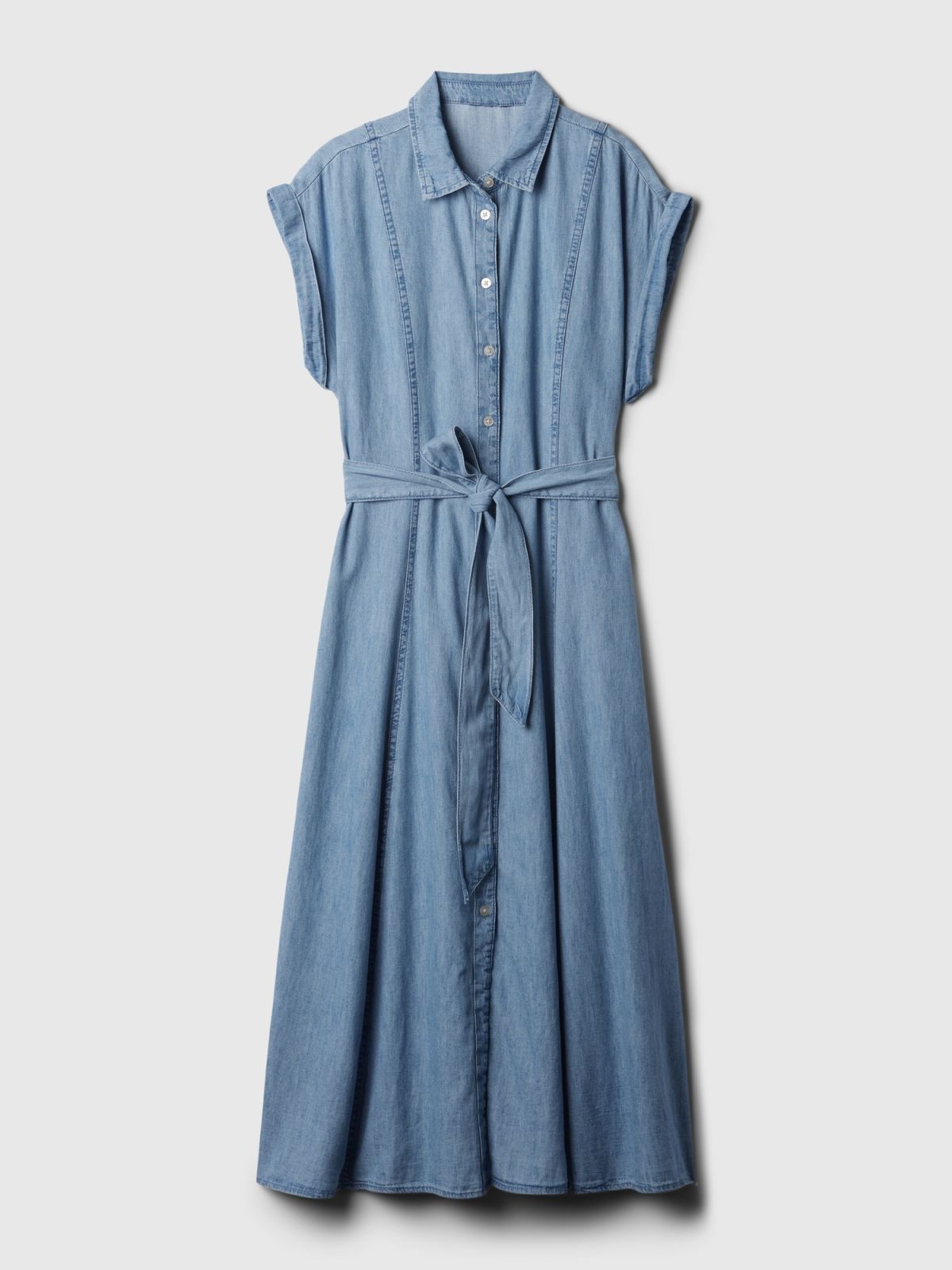 Μπλε Denim Midi Shirtdress Φόρεμα-857317000