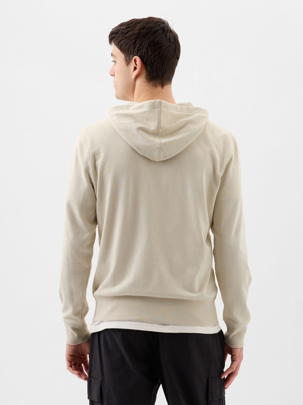 Άσπρο Gap Logo Zip Φούτερ-868454005