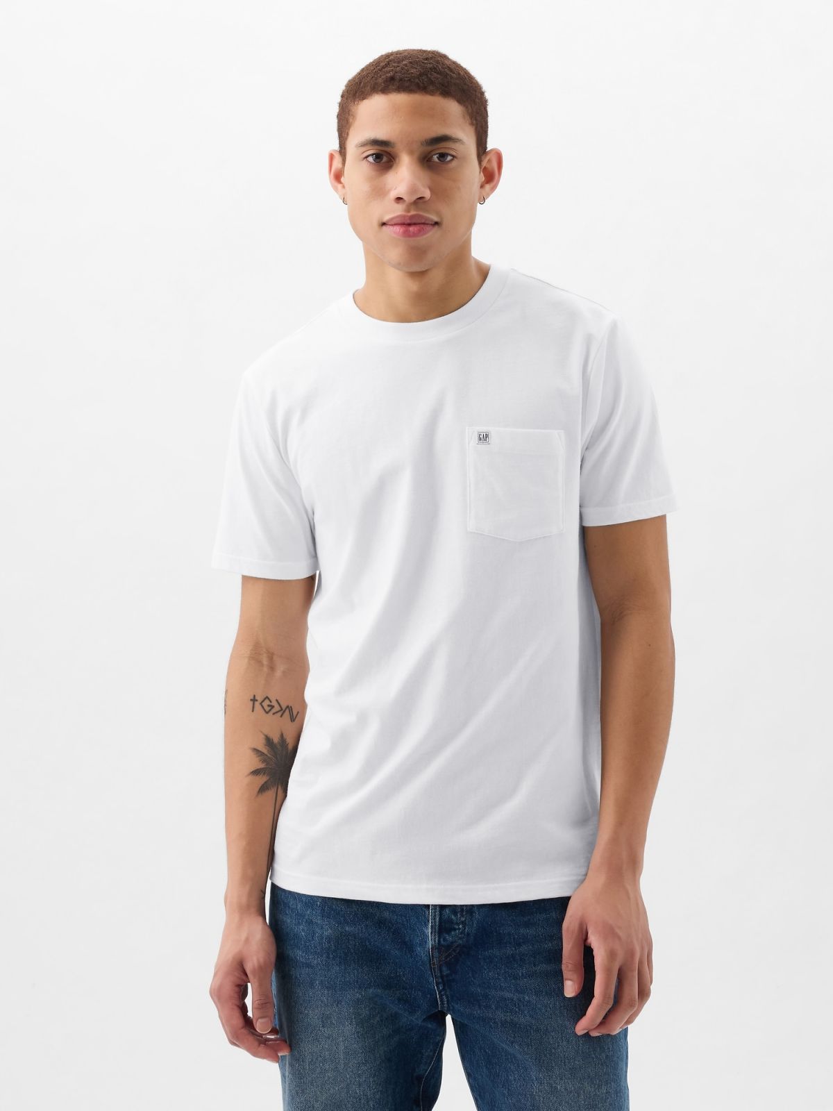 Άσπρη Organic Cotton Pocket Μπλούζα-857901004