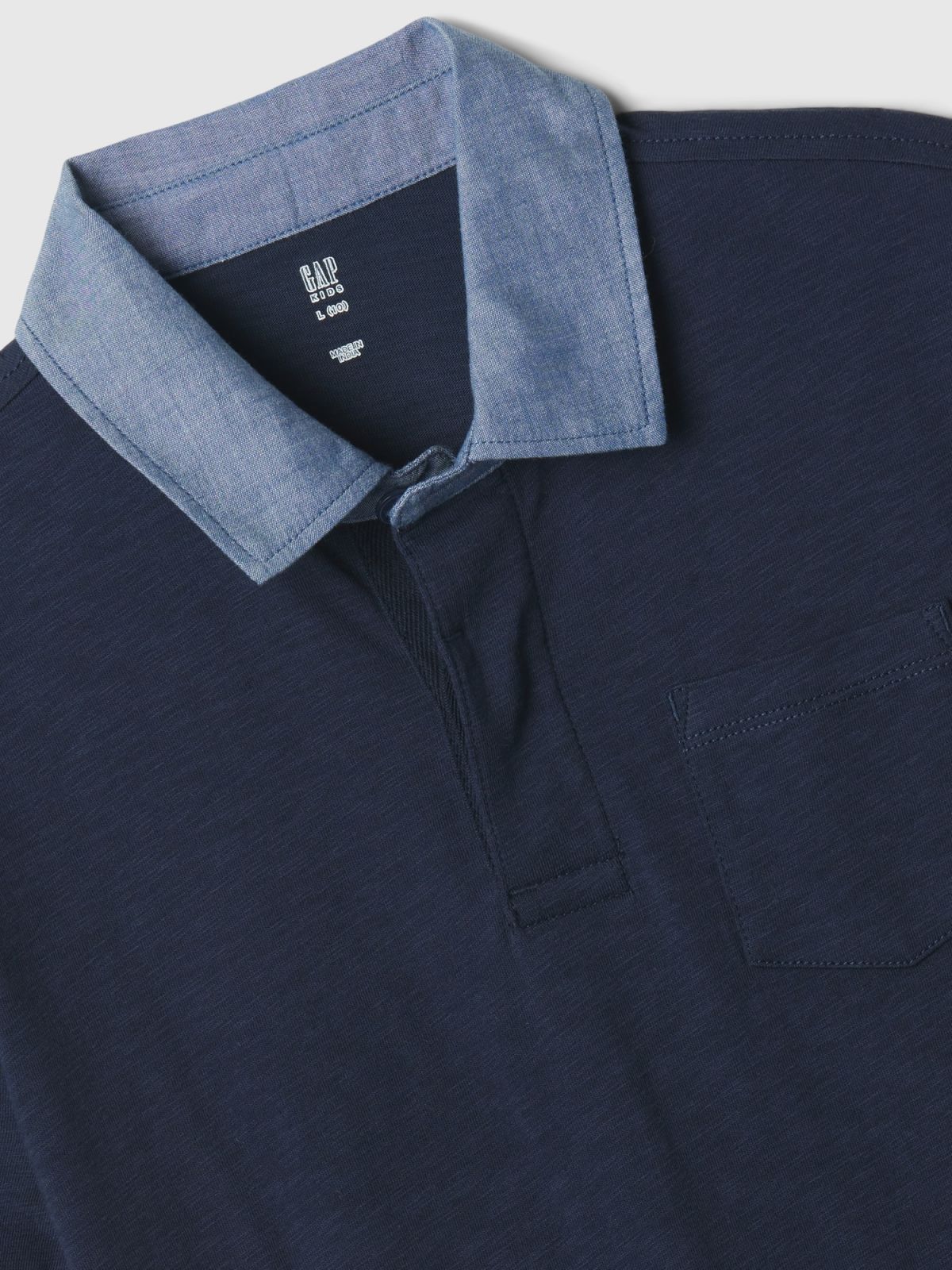 Μπλε Παιδική Chambray Polo Μπλούζα-870742000