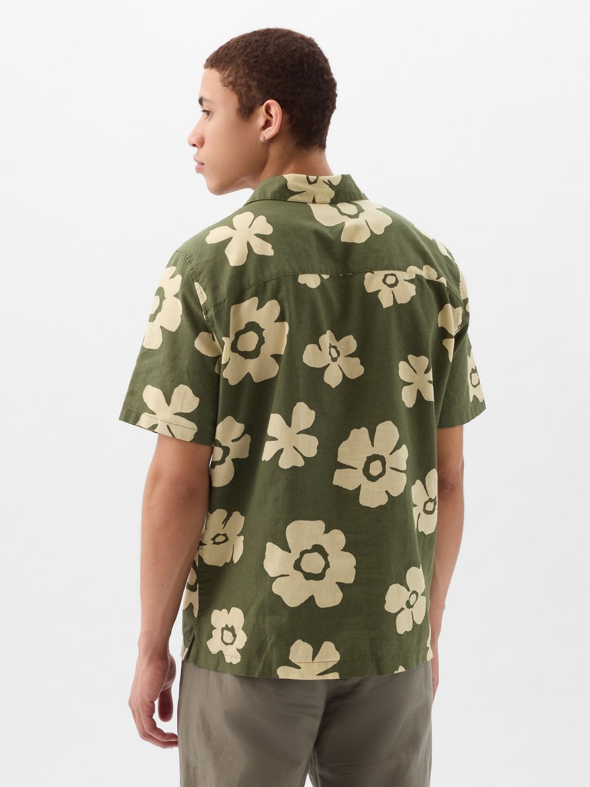 Πράσινο Linen-Cotton Πουκάμισο-855348003