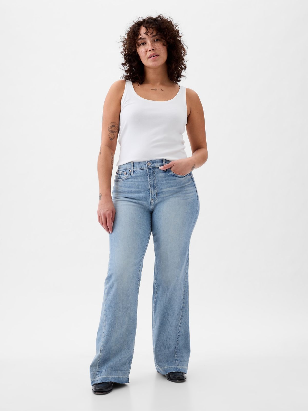 Μπλε High Rise '70s Flare Jean Παντελόνι-871321000